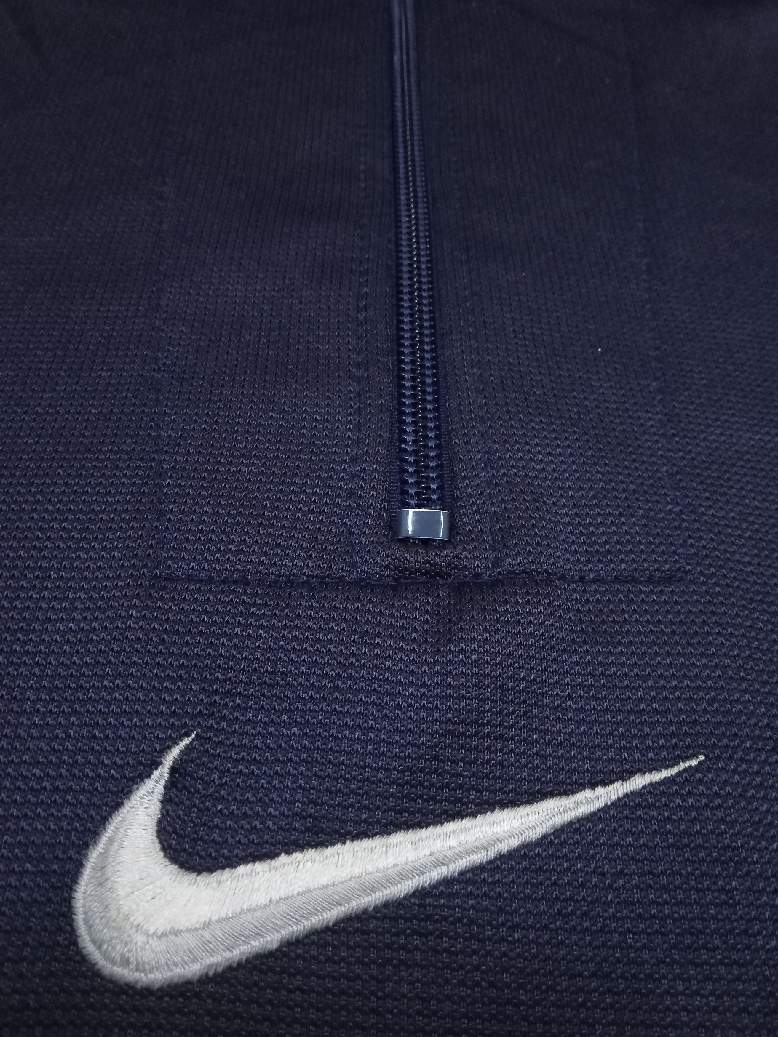 Nike × Vintage Vintage Nike 90s Half Zipped Centre Swosh Hoodie Size US L / EU 52-54 / 3 - 6 Thumbnail