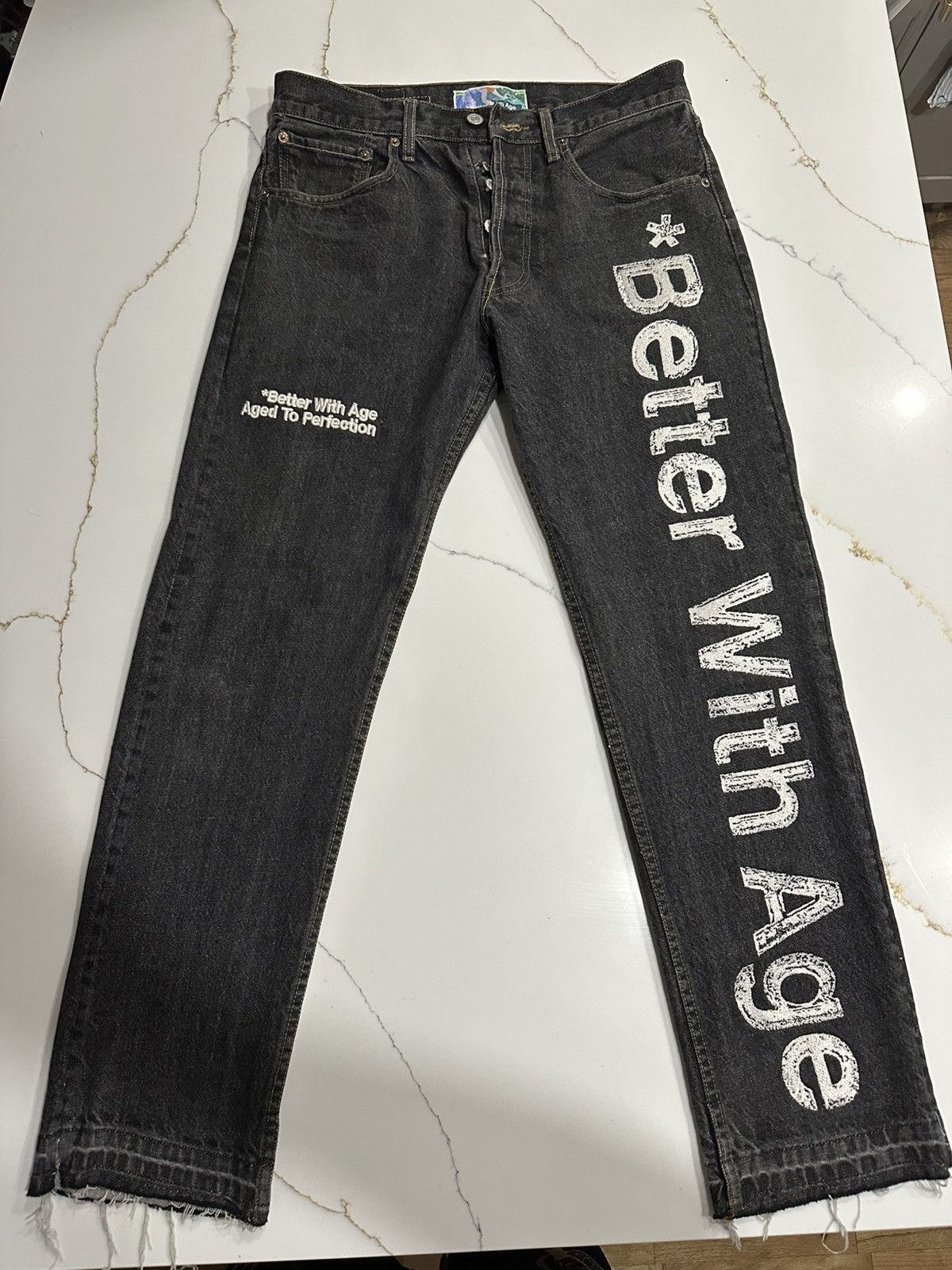 BETTER WITH AGE “IN CASE YOU FORGOT” BLACK JEANS