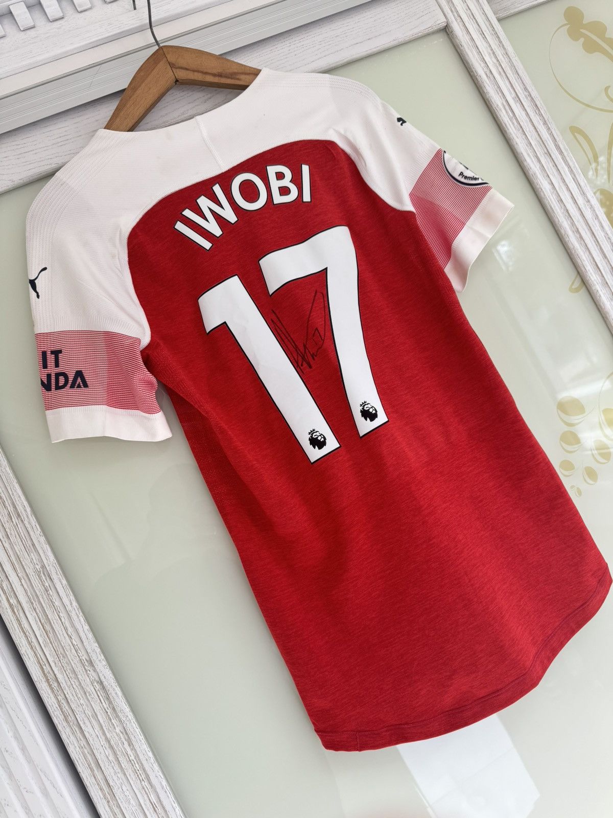 Puma Iwobi Arsenal 2018-2019 Signed Match Worn Home Soccer Jersey Size US L / EU 52-54 / 3 - 8 Thumbnail