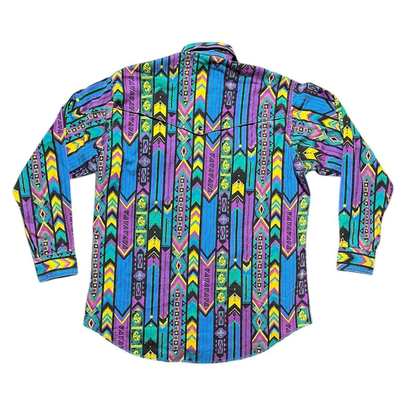 Wrangler Vintage Wrangler Cowboy Brushpopper Pattern western Shirt Size US XL / EU 56 / 4 - 2 Thumbnail