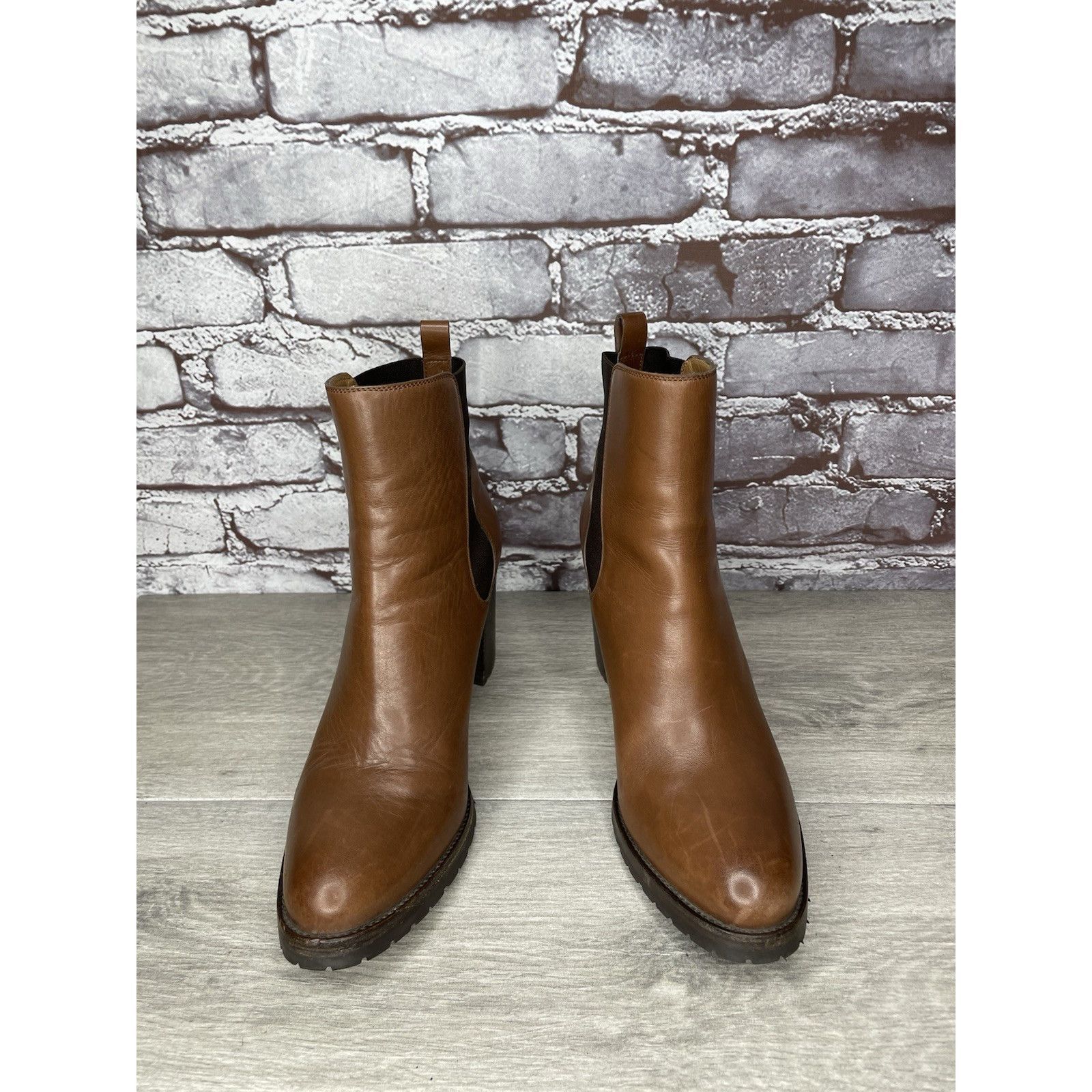 Sartore Sartore Paris Brown Leather Ankle Chelsea Vibram Heel Bootie Size US 7.5 / IT 37.5 - 14 Thumbnail