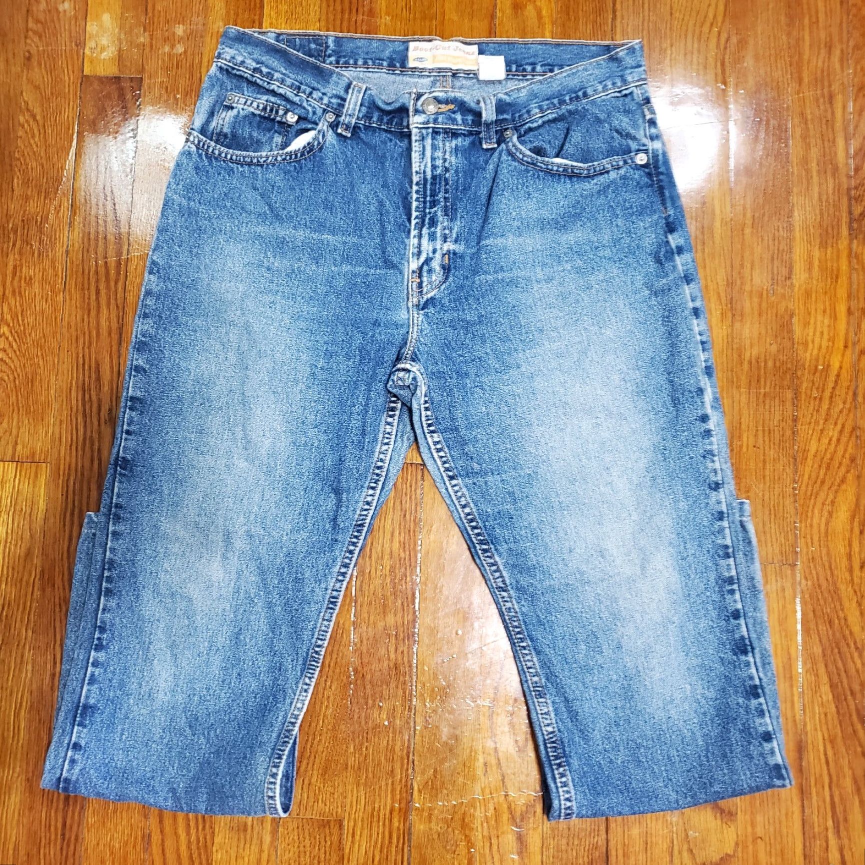 Old Navy VINTAGE Old Navy Jeans Women 12 Short Bootcut Mid Rise Denim Blue 90s Retro USA Womens Size 34" / US 12 / IT 48 - 4 Thumbnail