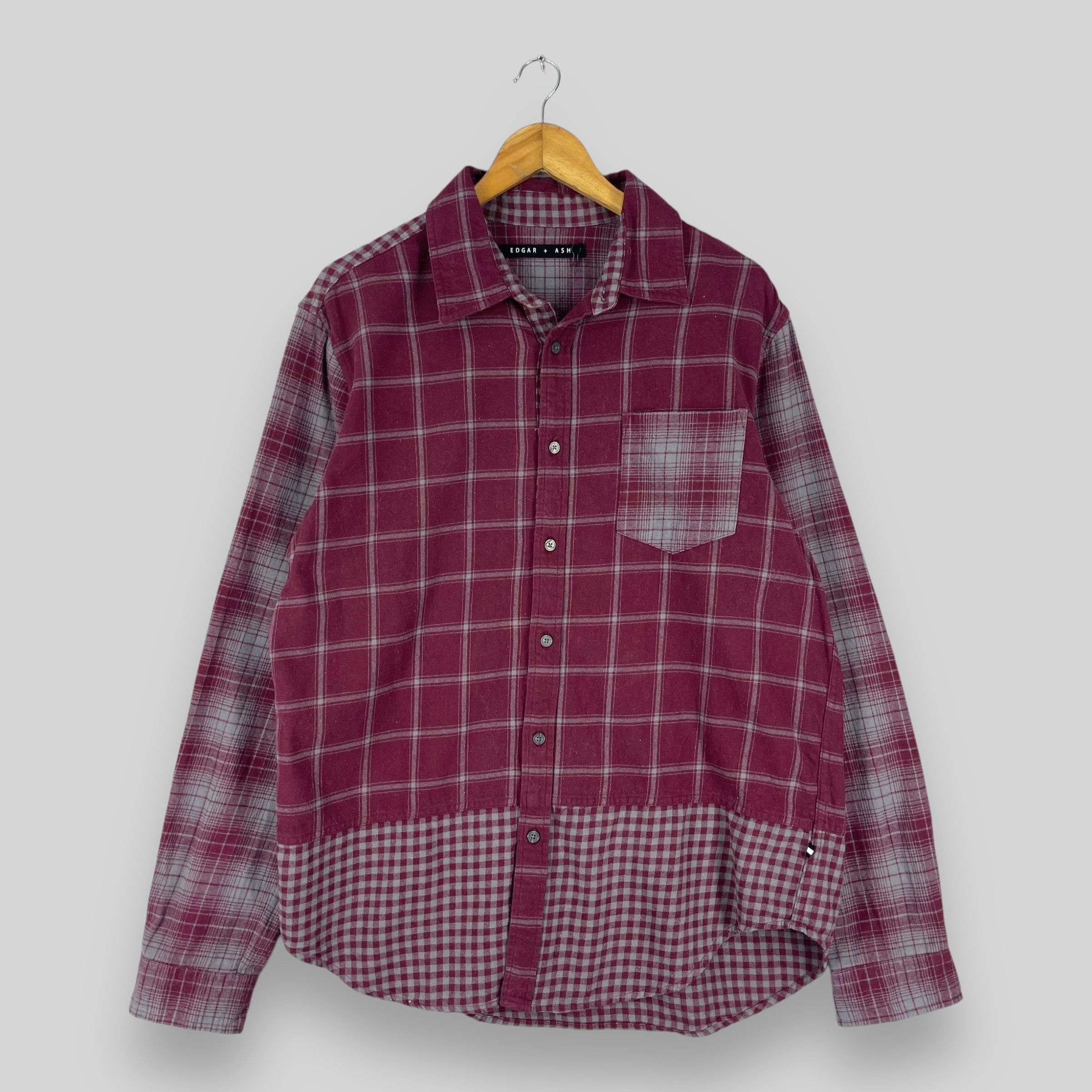 Flannel Vintage 90s Checkered Minimalist Flannel Reconstruct Shirt Size US L / EU 52-54 / 3 - 1 Thumbnail