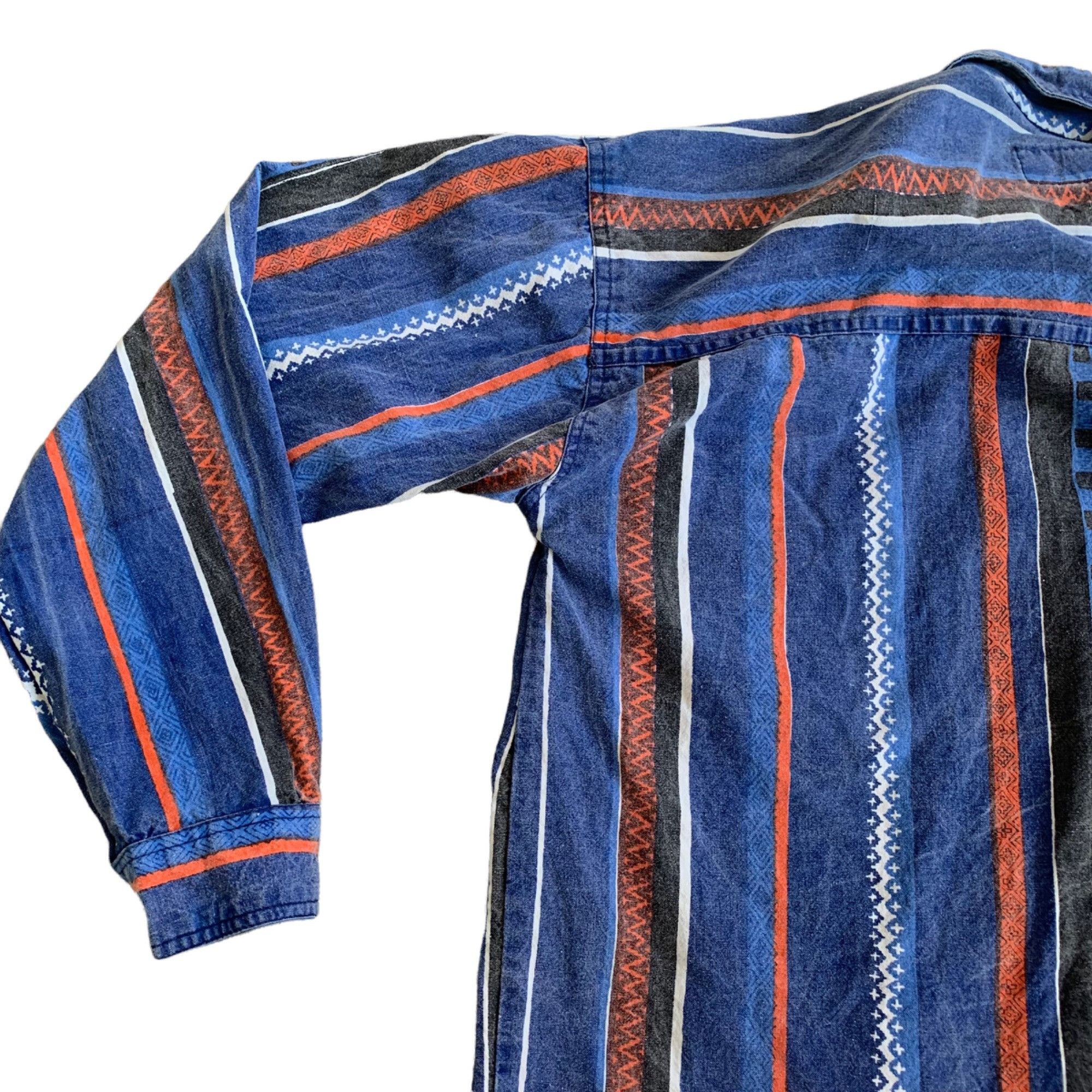 Vintage Vintage Sachin Novelty Striped Western Denim Shirt L Size US L / EU 52-54 / 3 - 5 Thumbnail