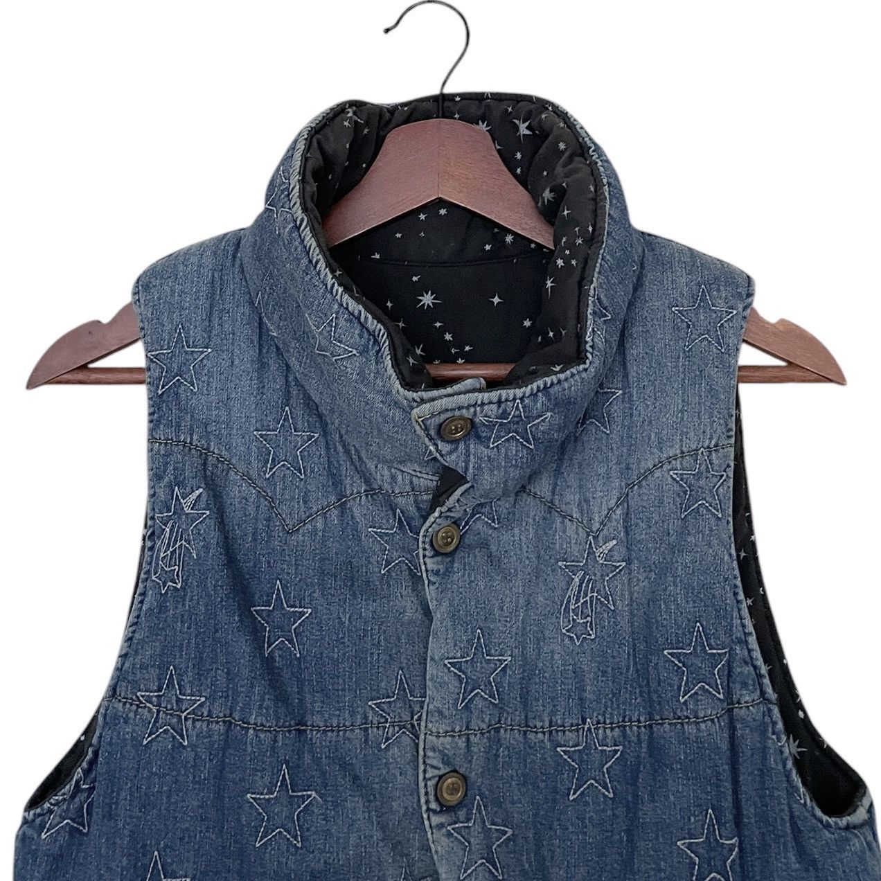 Japanese Brand × Vintage Vintage Japanese Brand Rodeo Crowns Denim Vest 2000s Size US M / EU 48-50 / 2 - 3 Thumbnail