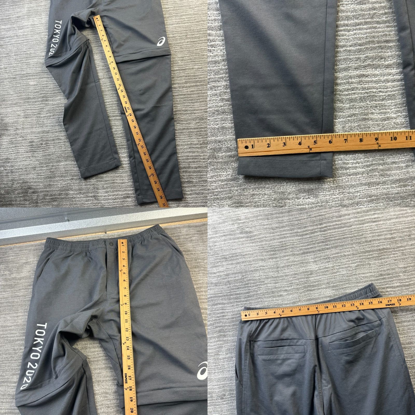 Asics ASICS Pants Mens XL Gray Convertible Tokyo 2020 Olympics Running & Jogging Sweatpants Size US 36 / EU 52 - 8 Thumbnail