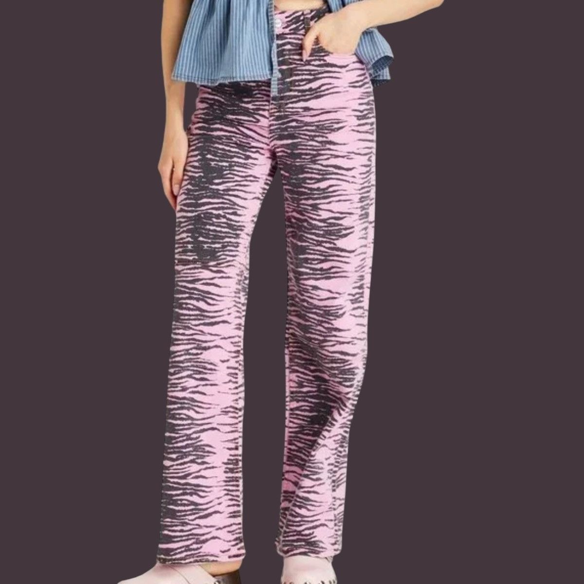 Ganni GANNI Pink Zebra Print Jeans Size 25" / US 0 / IT 36 - 8 Thumbnail