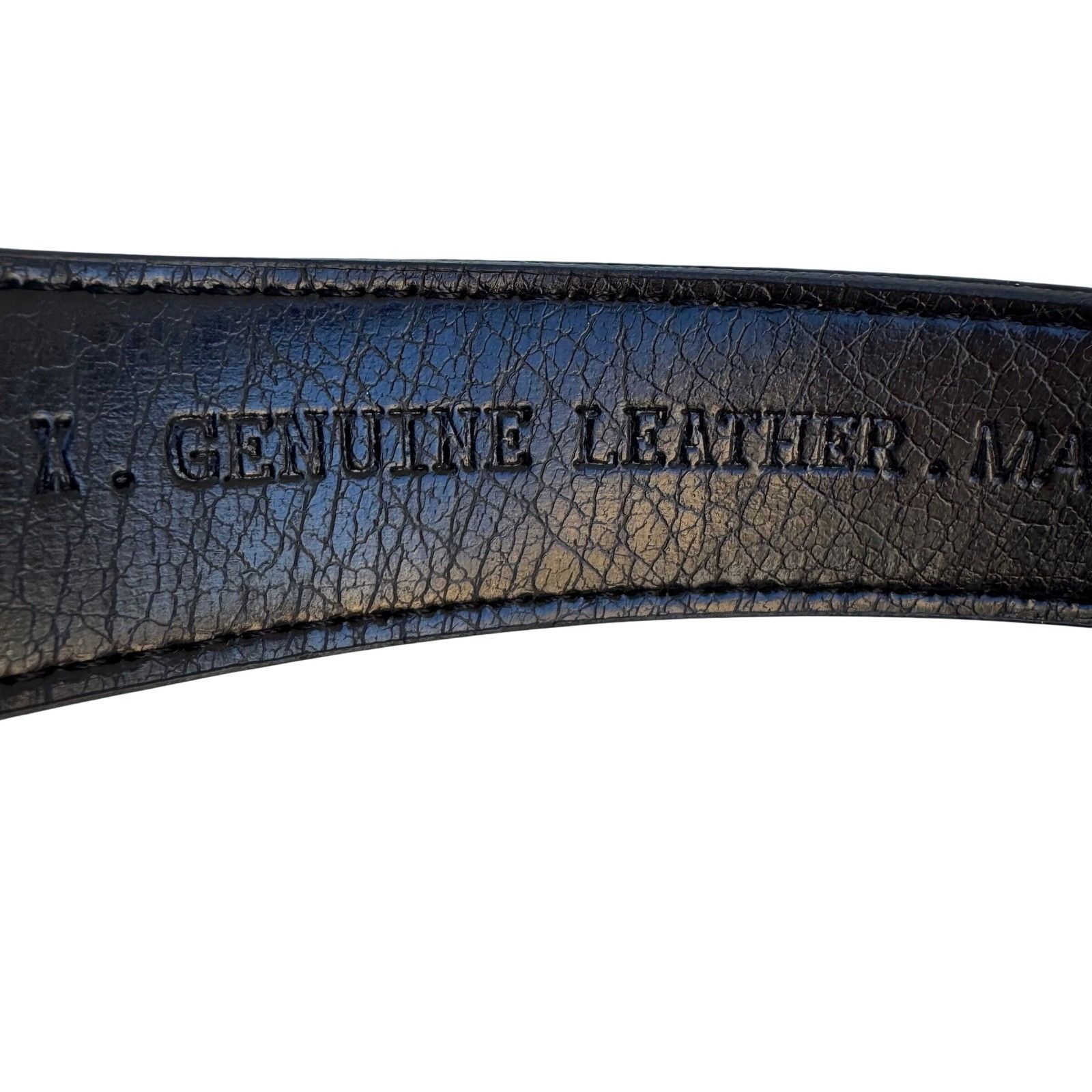 Other Flex Black Genuine Leather Belt Gold Button Lever Buckle Mad Size ONE SIZE - 4 Thumbnail