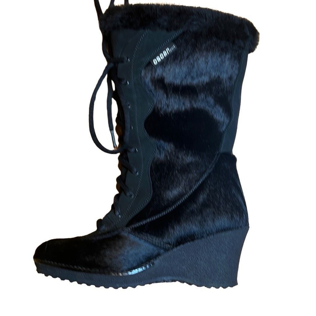 Oscar Jacobson Oscar Sport Apres Ski Black Fur Lace Boots 6 New Grailed