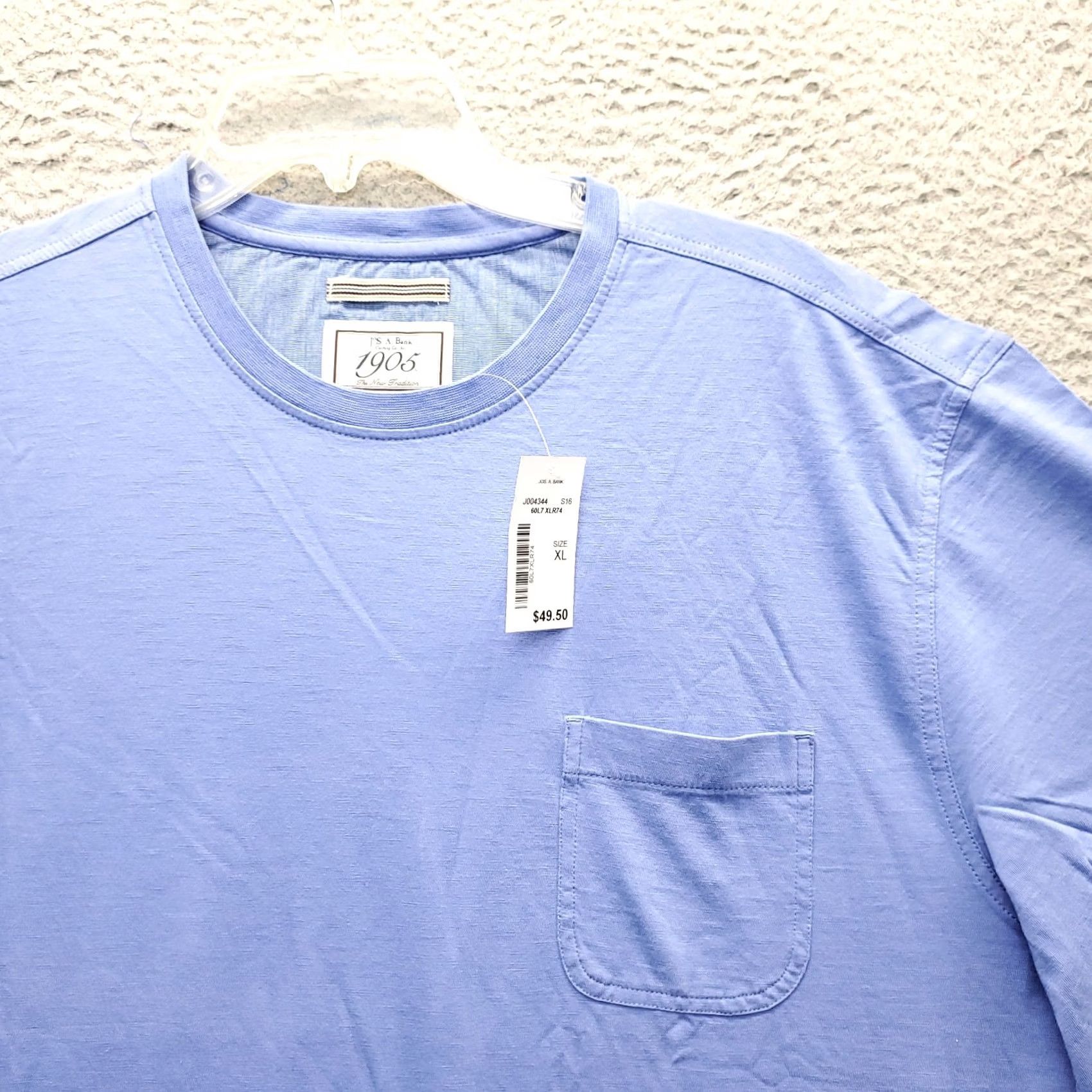 Jos. A. Bank Jos. A. Bank Mens XL Blue T-Shirt Short Sleeve Crew Neck Chest Pocket Pullover Size US XL / EU 56 / 4 - 5 Thumbnail