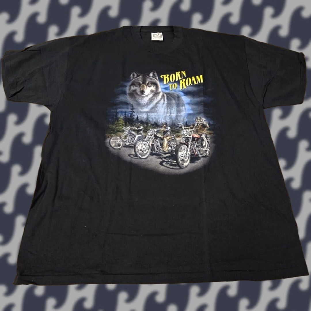 Born VINTAGE Sturgis T Shirt 2XL Black CMJ Biker Motorcycle Graphic Tee Men United States 1990s Born To Roam Black Hills Rally Logo Crew Neck Short Sleeve Size US XXL / EU 58 / 5 - 1 Thumbnail