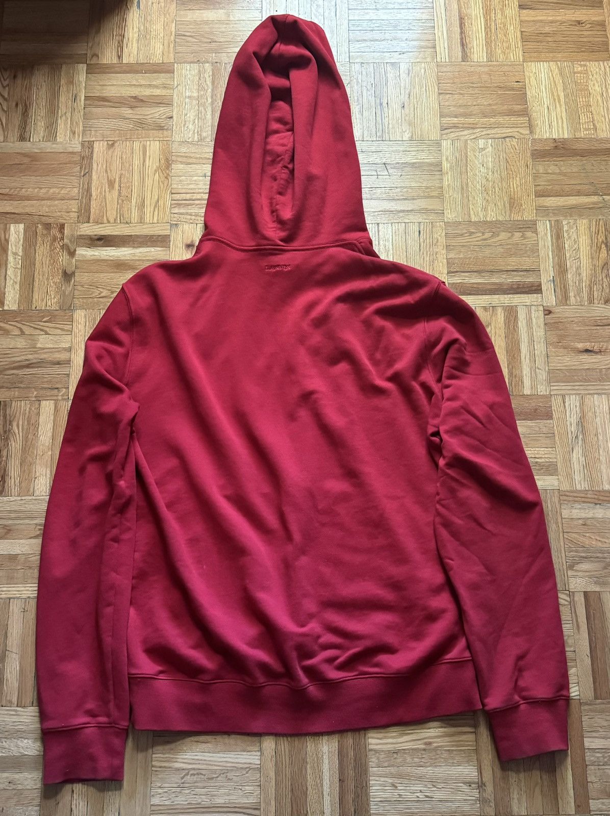 Lanvin LANVIN Curb Red Embroidered Hoodie XL - Lipstick Size US XL / EU 56 / 4 - 8 Thumbnail
