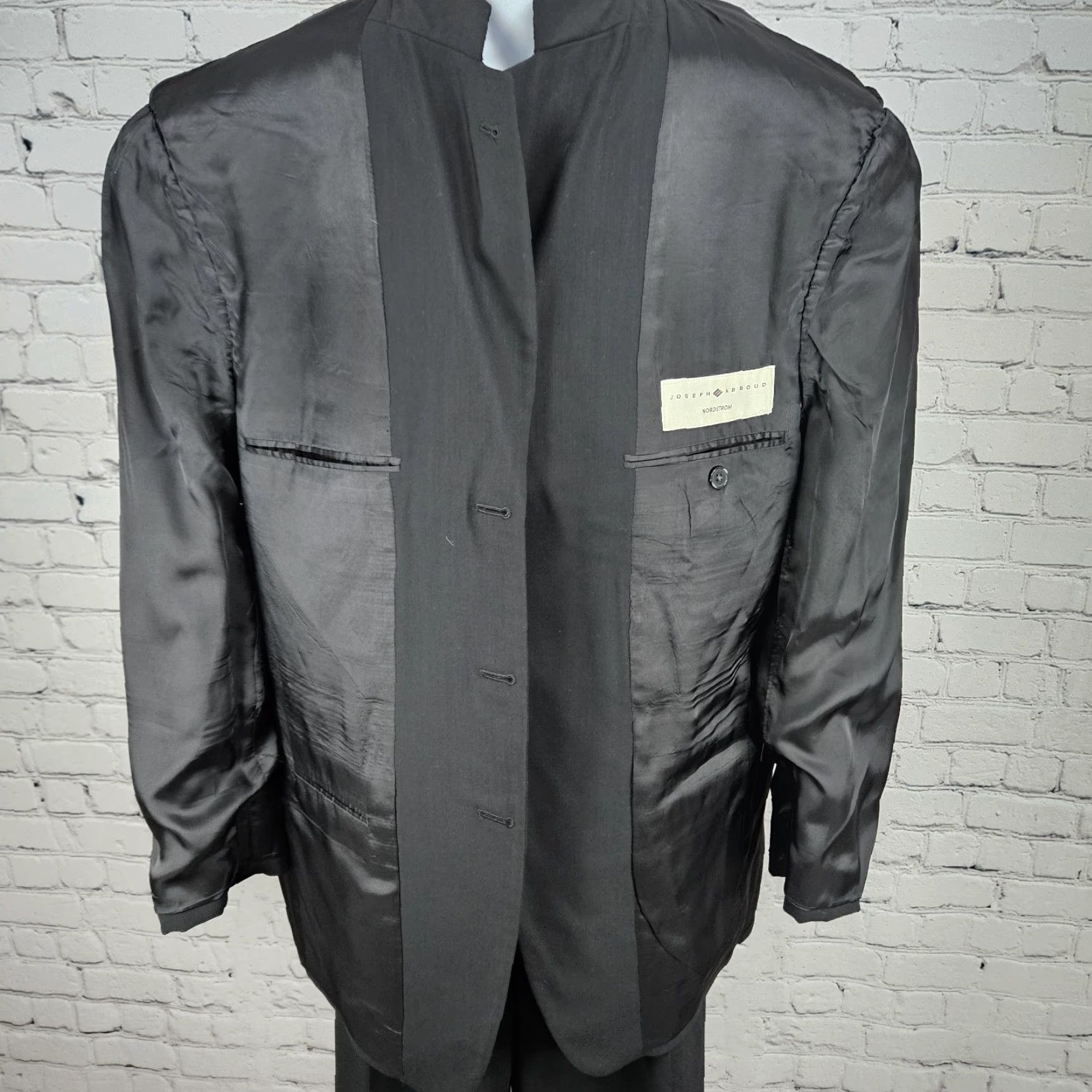 Joseph Abboud VINTAGE Joseph Abboud Black Wool Blend Full Suit 2 Piece 3 Button US 40R 32x31 Mens Professional Formal Size 40R - 7 Thumbnail