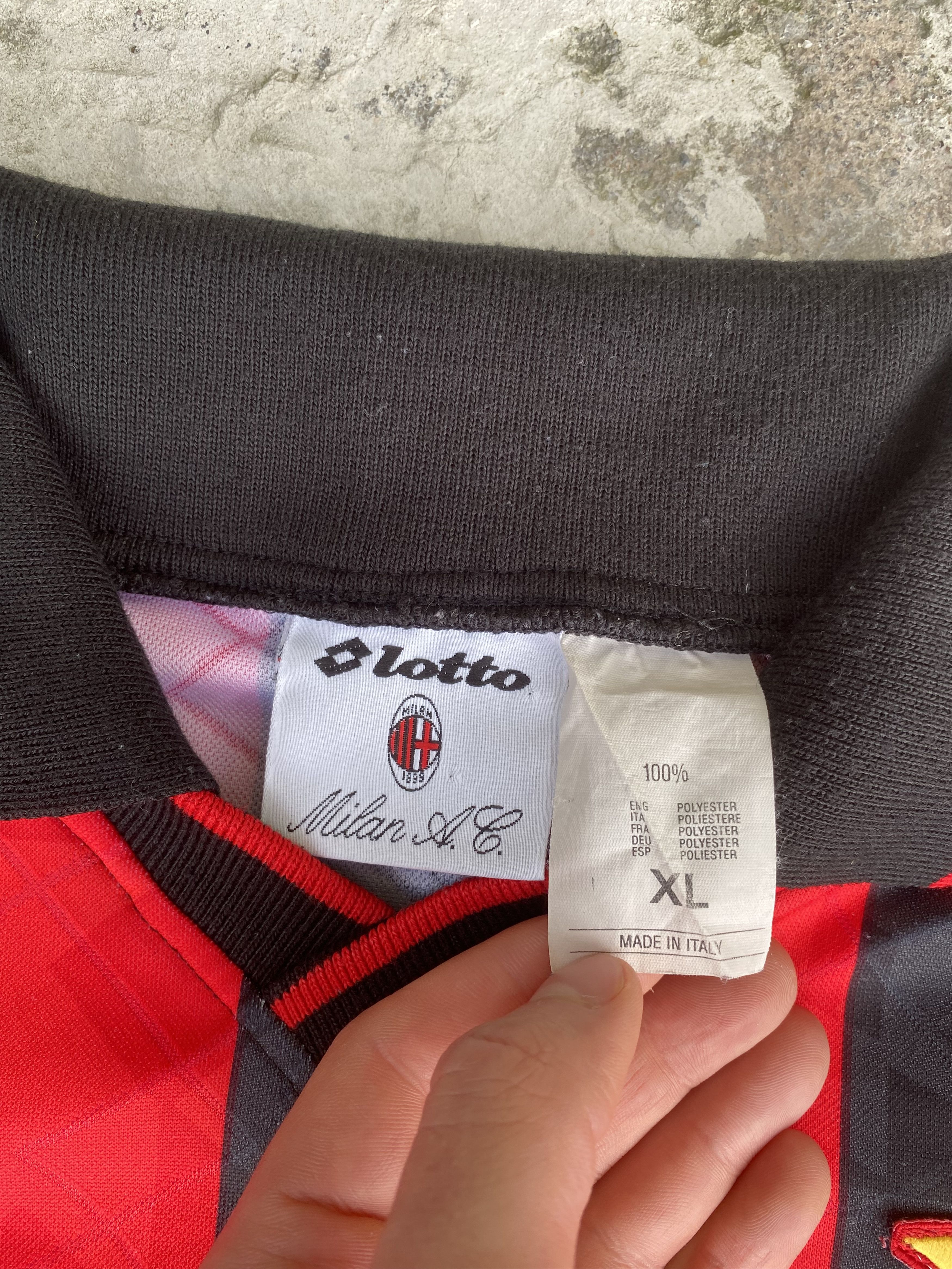 Lotto Sport VINTAGE LOTTO AC MILAN HOME LONGSLEEVE JERSEY 94/95 Size US XL / EU 56 / 4 - 7 Thumbnail