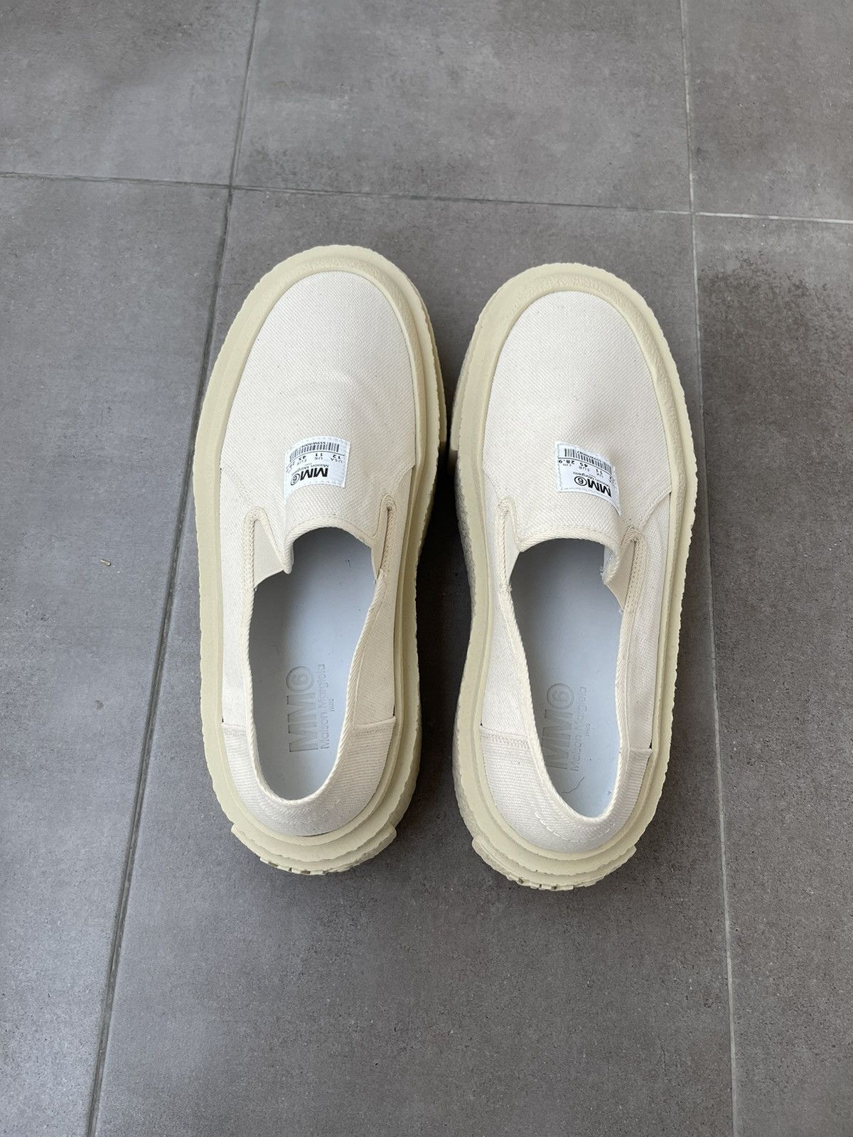Maison Margiela !DS! SS23 Maison Margiela Logo Beige Slip Ons Size US 12 / EU 45 - 8 Thumbnail