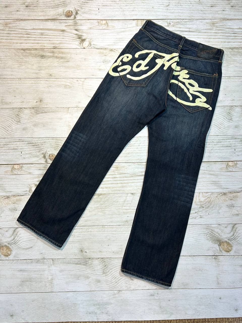 image of Vintage Ed Hardy Christian Audigier Denim Jeans Big Logo Y2K in Blue, Men's (Size 32)