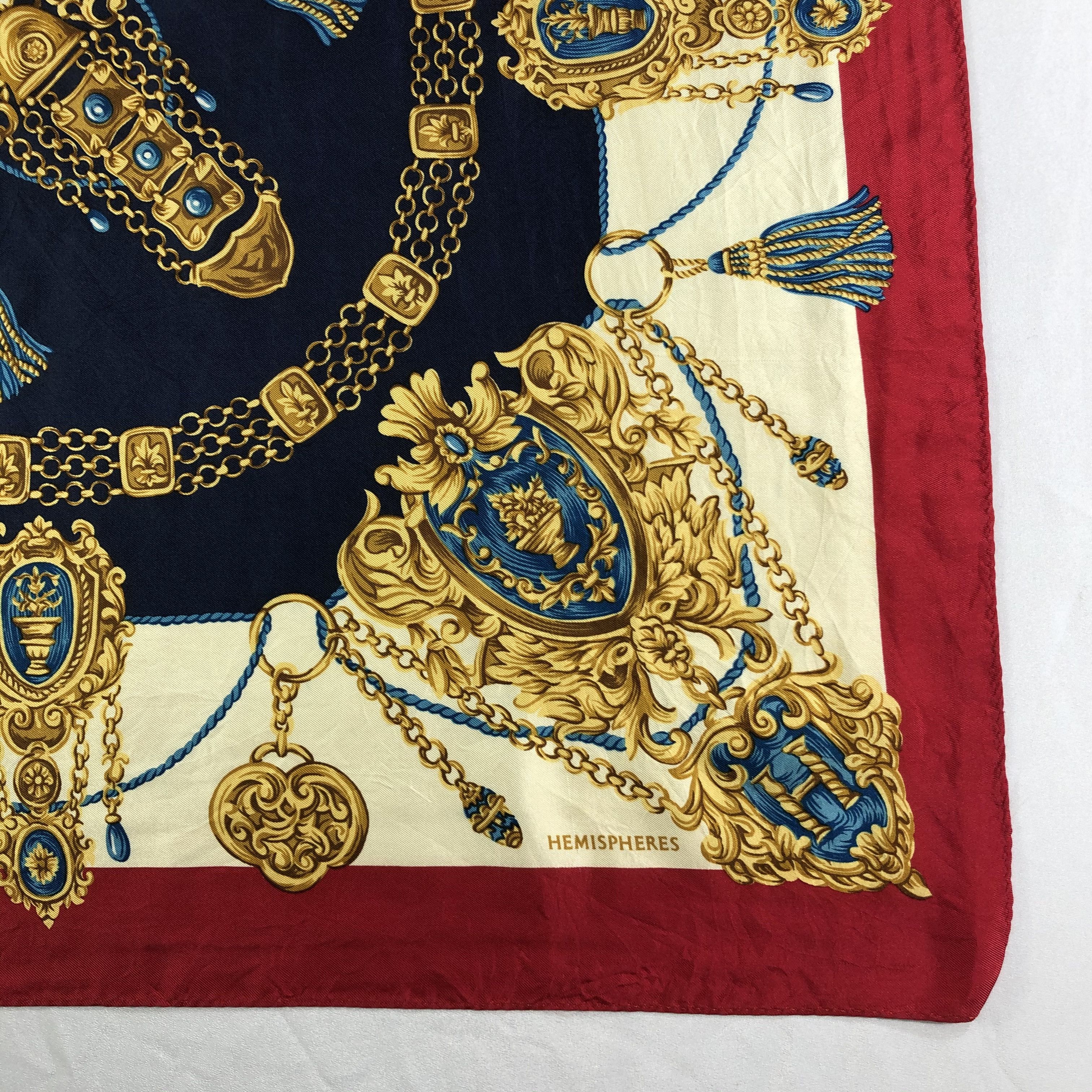 Vintage Vintage Hemispheres Silk Scarf Size ONE SIZE - 3 Thumbnail