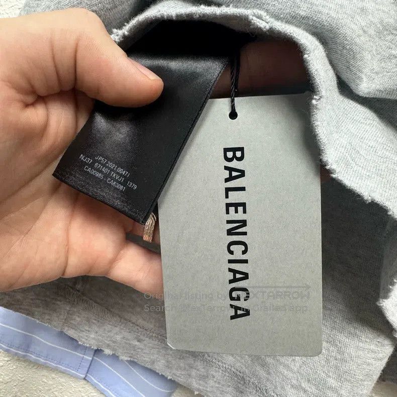Balenciaga Balenciaga Grey Coca-Cola embroidered striped shirt faux t Size US M / EU 48-50 / 2 - 6 Thumbnail