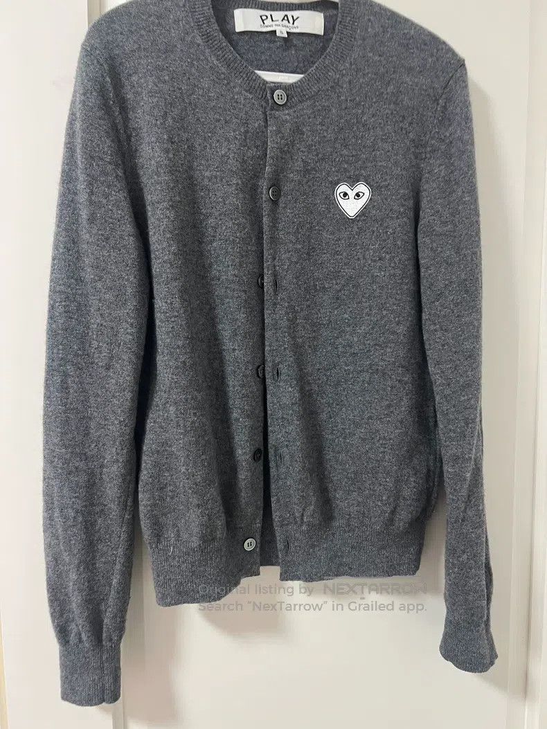 Comme des Garcons Comme Des Garcons Gray heart cardigan Size S / US 4 / IT 40 - 1 Thumbnail