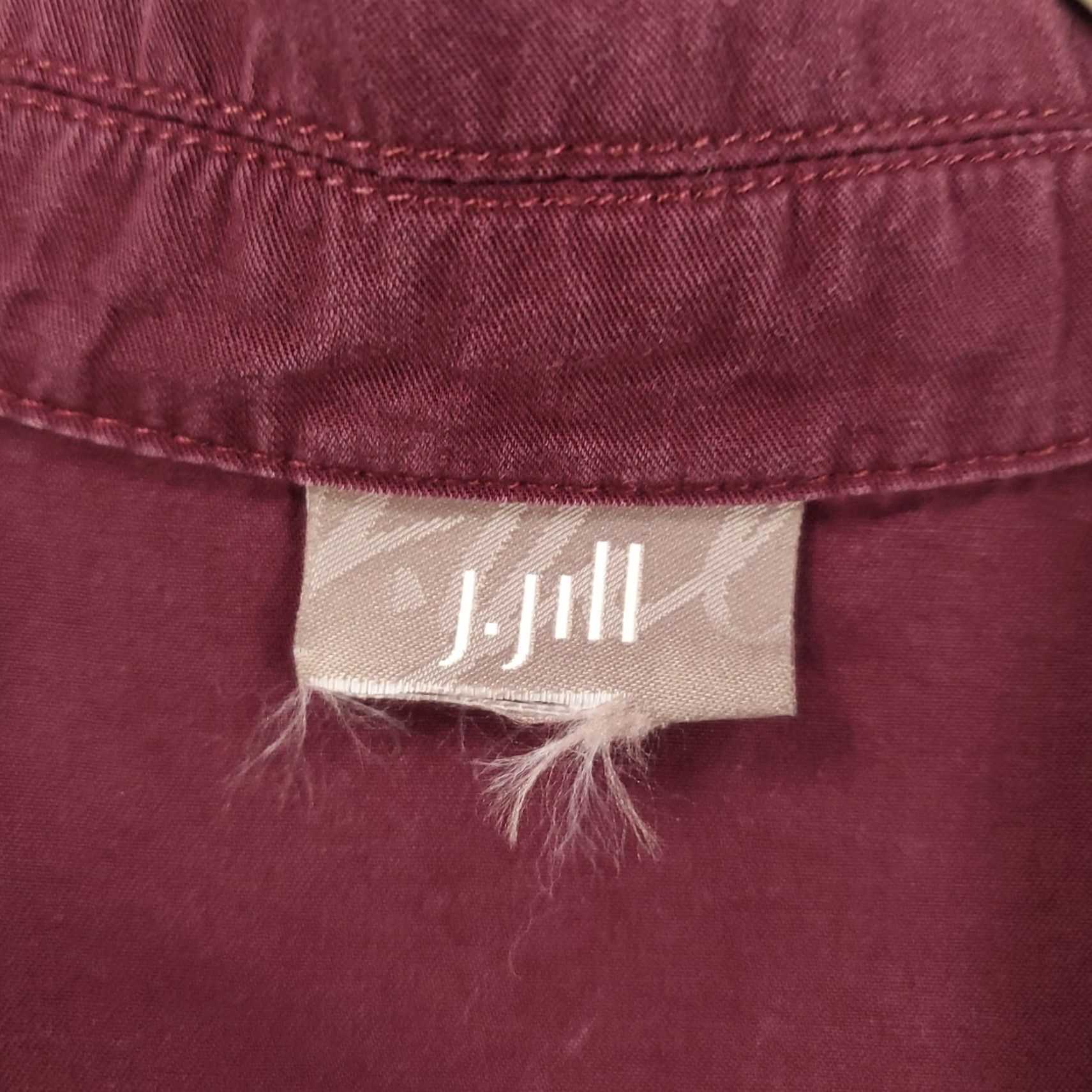 J. Jill J Jill Dress Womens Shift Knee Length Pockets Tie Drawstring Waist Maroon Red Regular L Large Polyester Lyocell Size L / US 10 / IT 46 - 7 Thumbnail