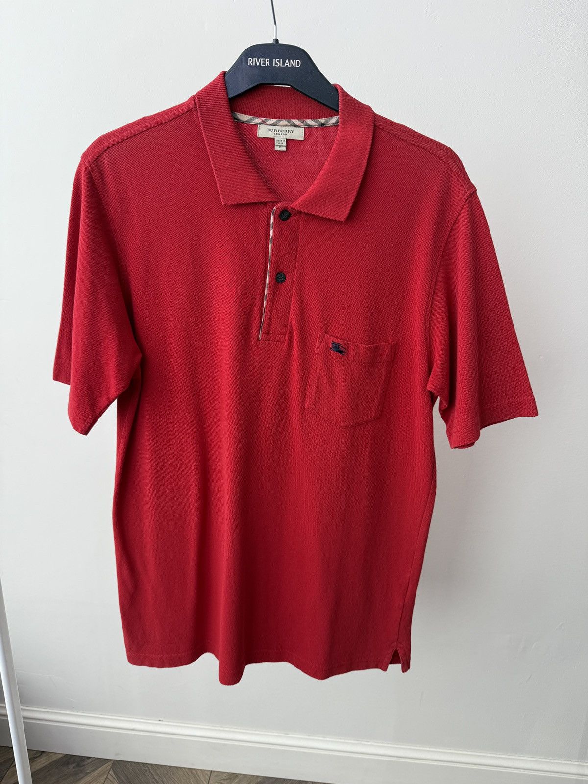 Burberry Vintage Burberry London Mens Red Polo Shirt Short Sleeve Size US S / EU 44-46 / 1 - 3 Thumbnail