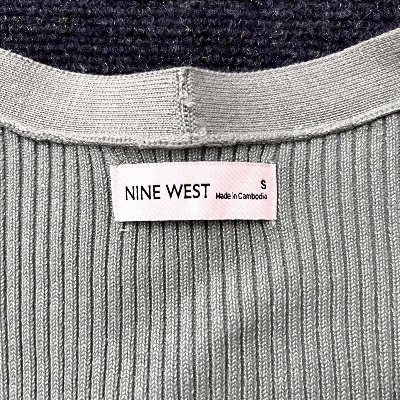 Nine West Nine West Cardigan Womens Small Light Blue Ribbed V Neck Button Up Sweater Size S / US 4 / IT 40 - 5 Thumbnail