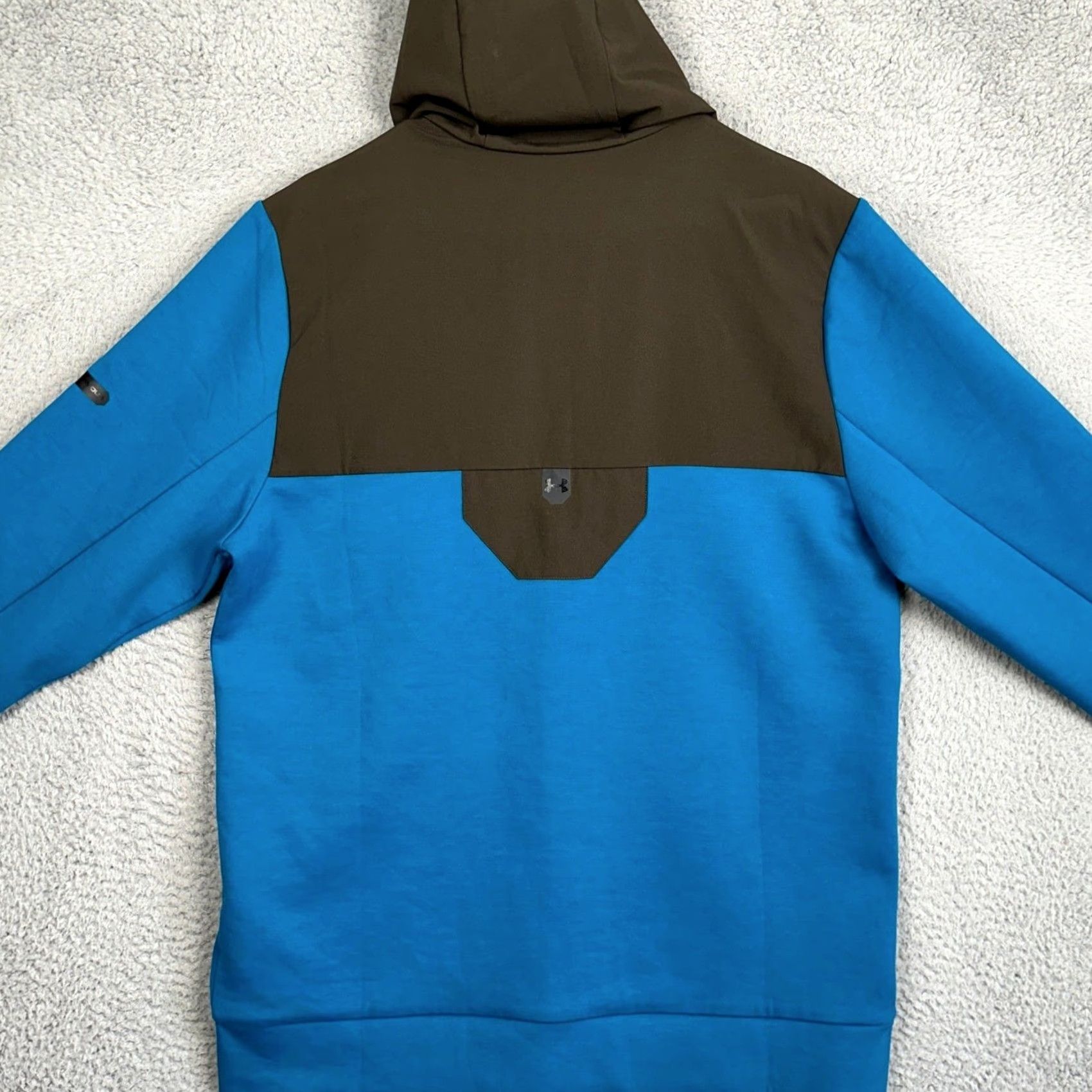 Under Armour Under Armour Jacket Mens L Blue/Brown Full Zip Hooded Colorblock Fitted Logo Size US L / EU 52-54 / 3 - 3 Thumbnail