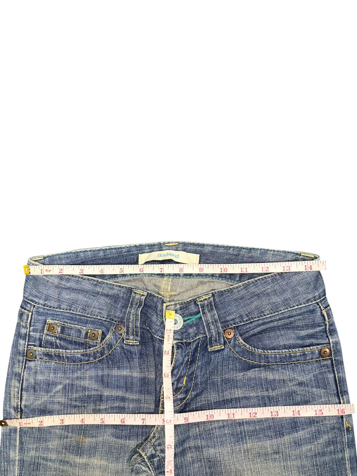 Uniqlo Vintage Uniqlo Mud Wash Distress Low Rise Flare Jeans Size 29" - 6 Thumbnail