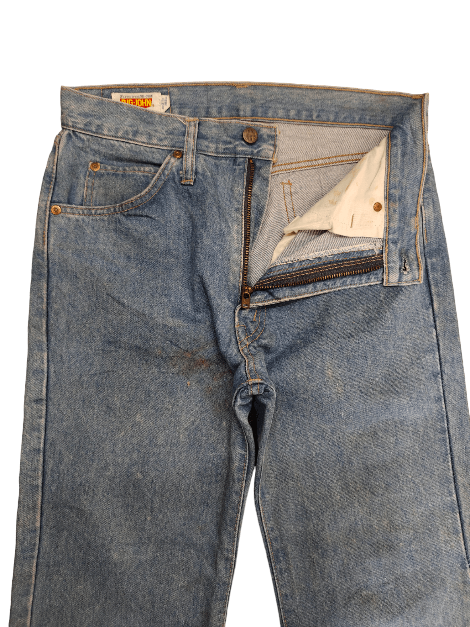 Le Grande Bleu (L.G.B.) Flare Jeans Big John Big-Washing Denim Bootcut 1990s Size US 30 / EU 46 - 10 Thumbnail