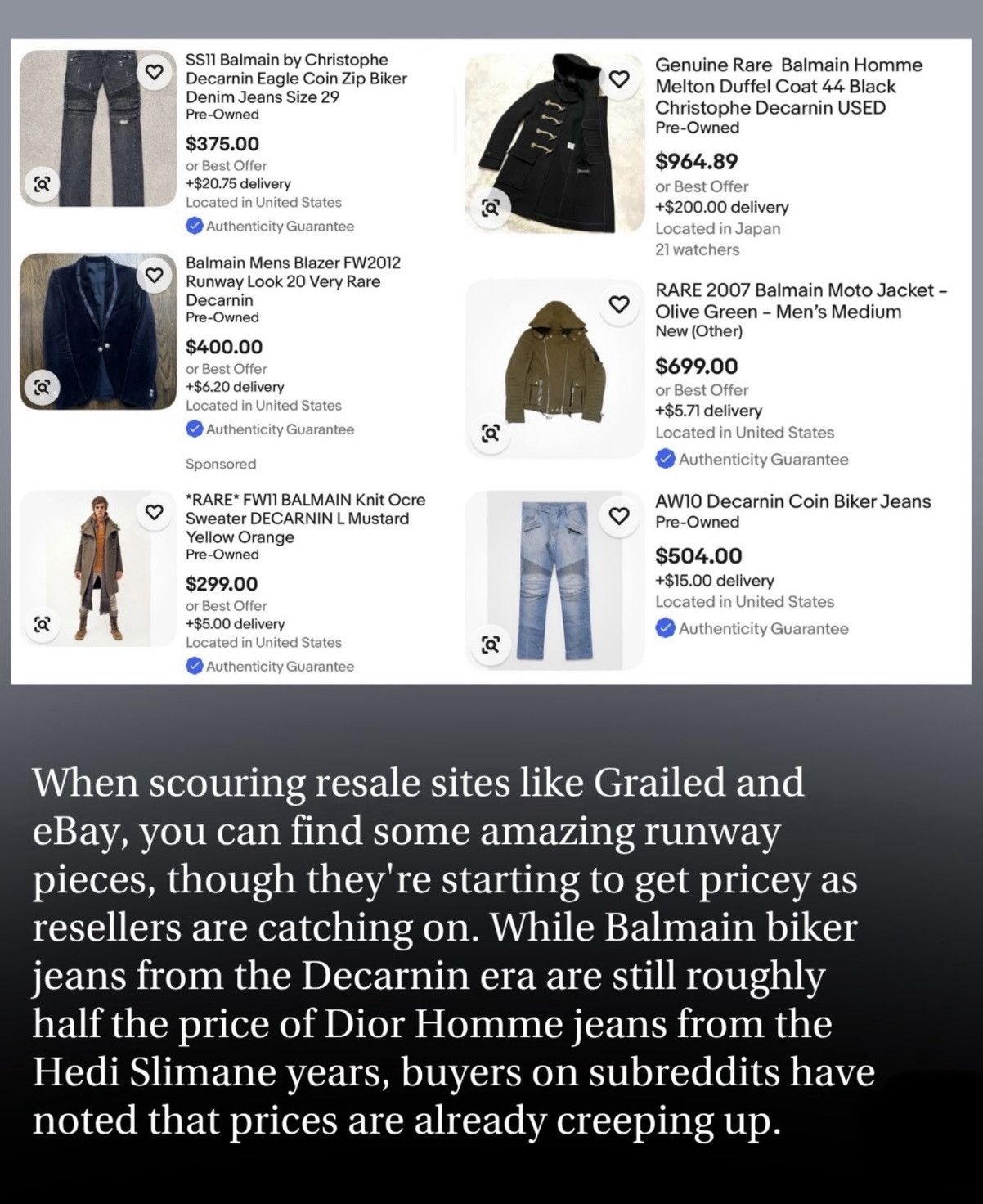 Balmain 2011 Balmain Biker Denim Size US 31 - 13 Thumbnail