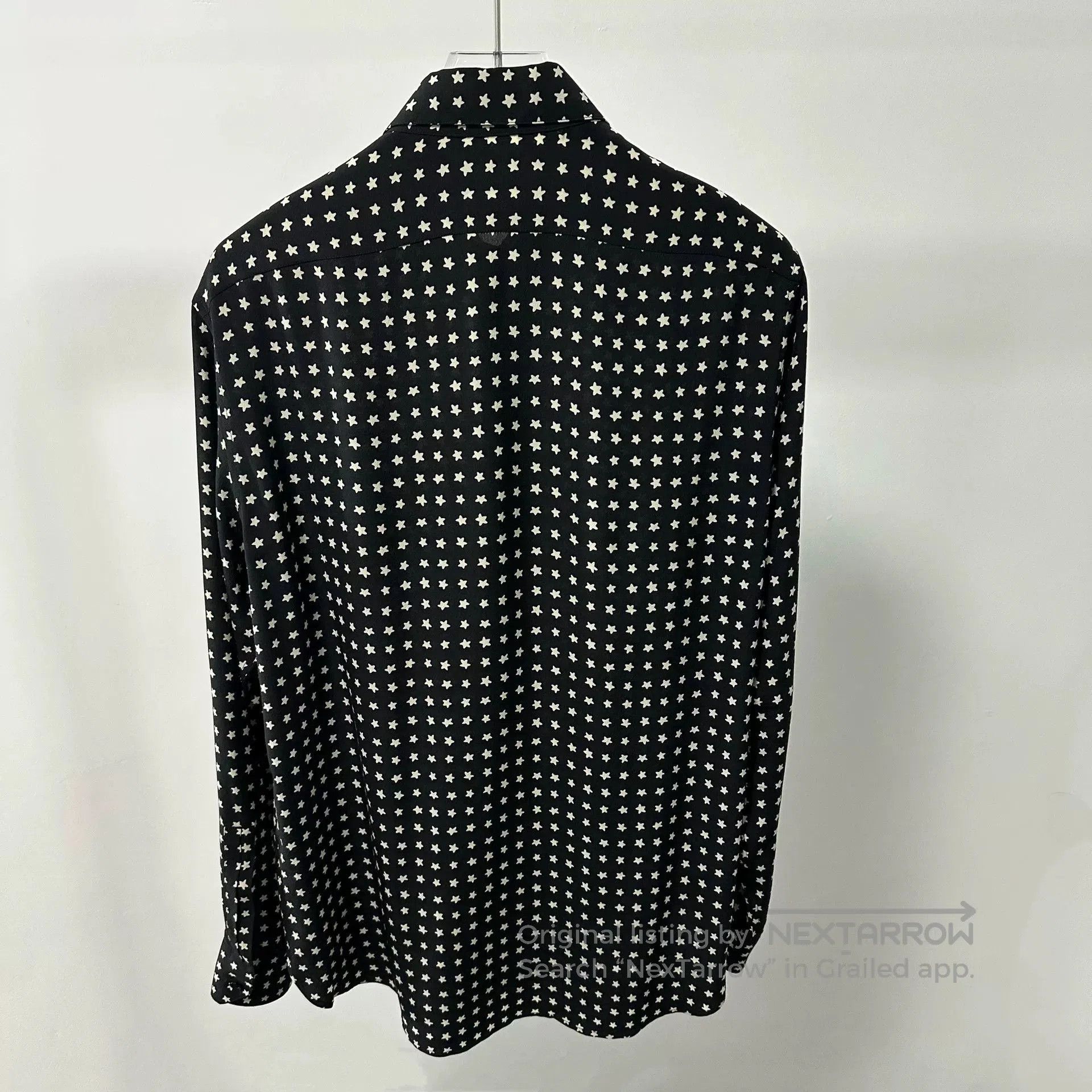 Saint Laurent Paris Saint Laurent Black Star Silk Shirt. Size US M / EU 48-50 / 2 - 2 Thumbnail
