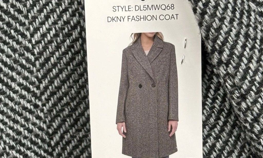 DKNY DKNY Women Herringbone Double Breasted Wool Blend Coat Large Size L / US 10 / IT 46 - 17 Thumbnail