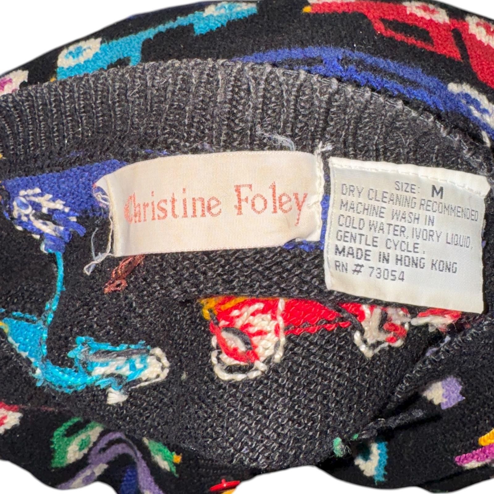 Other Christine Foley Vintage Printed Car Cardigan Knitwear Size M Size M / US 6-8 / IT 42-44 - 3 Thumbnail