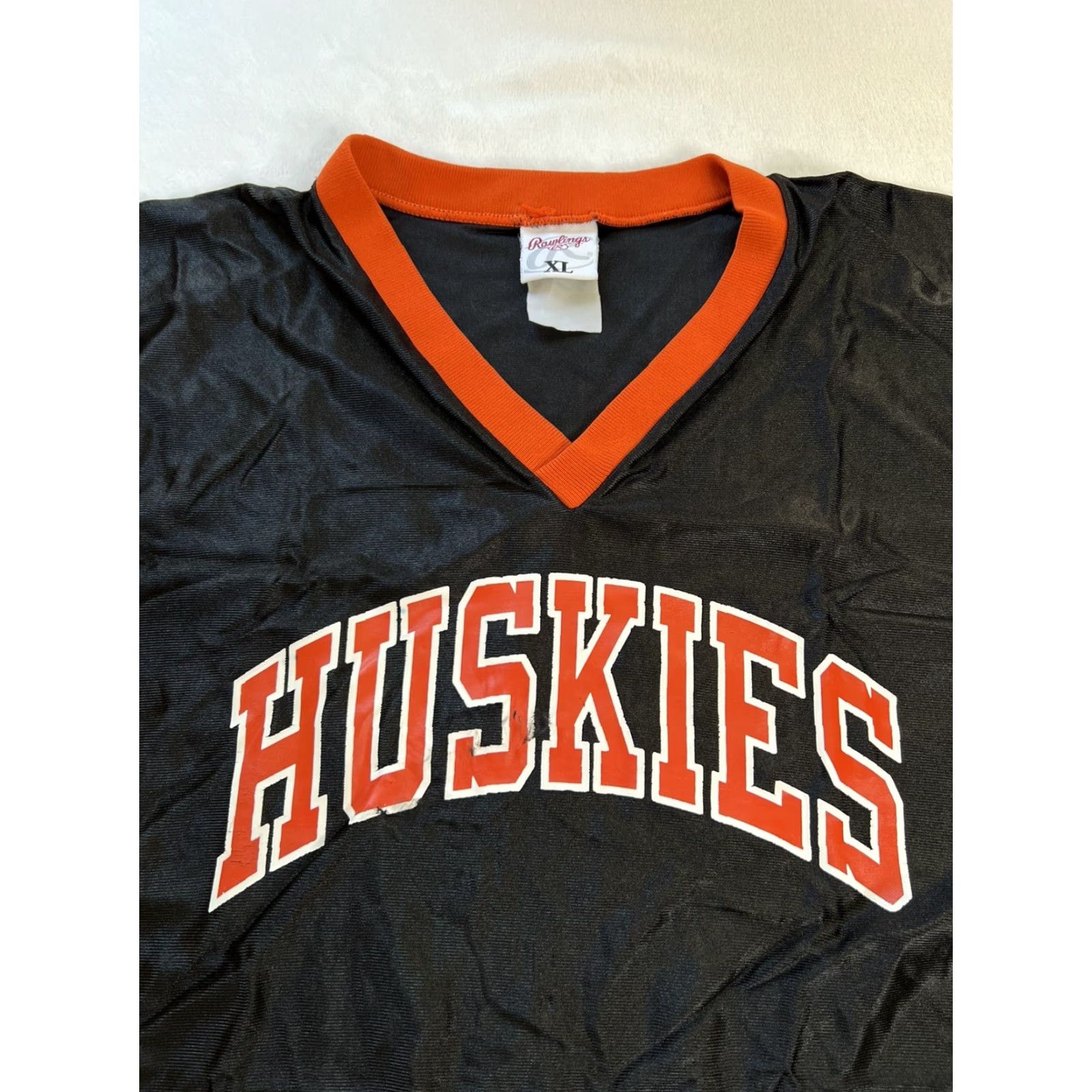 Vintage VINTAGE Huskies Football Jersey Shirt XL Black 90s Men Short Sleeve Rawlings Size US XL / EU 56 / 4 - 2 Thumbnail