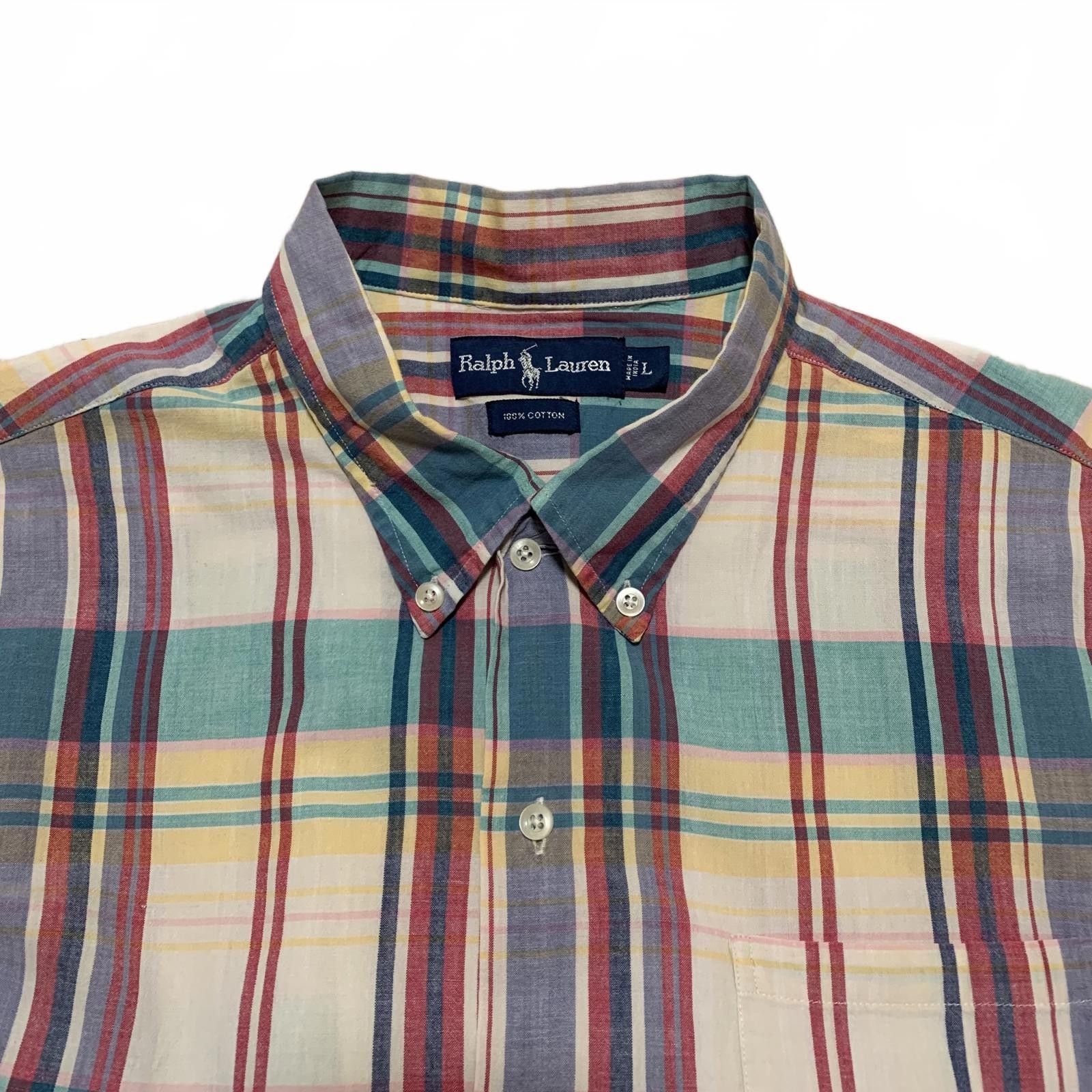 Polo Ralph Lauren Ralph Lauren Pastel Plaid Short Sleeve Shirt L Cotton Size US L / EU 52-54 / 3 - 3 Thumbnail
