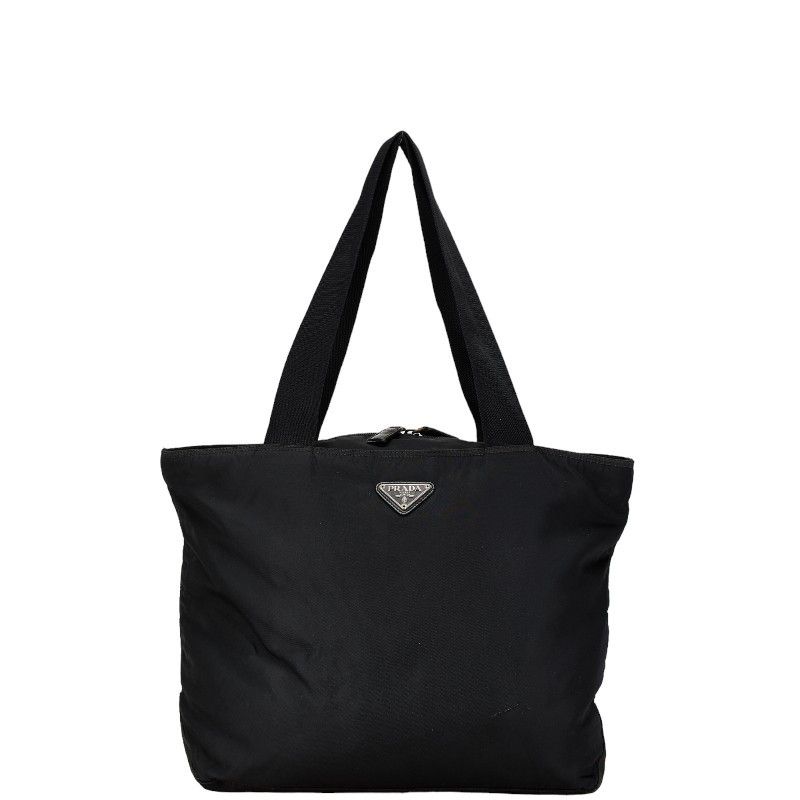 Prada Prada Prada Nylon Triangle Logo Plate Tote Bag Canvas Tote Bag in Good Condition Size ONE SIZE - 1 Thumbnail