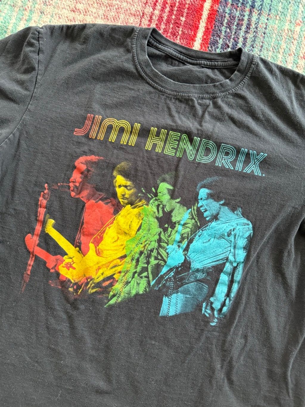 Hanes 00s Jimi Hendrix Short Sleeve Tee M Black Multicolor Size US M / EU 48-50 / 2 - 2 Thumbnail