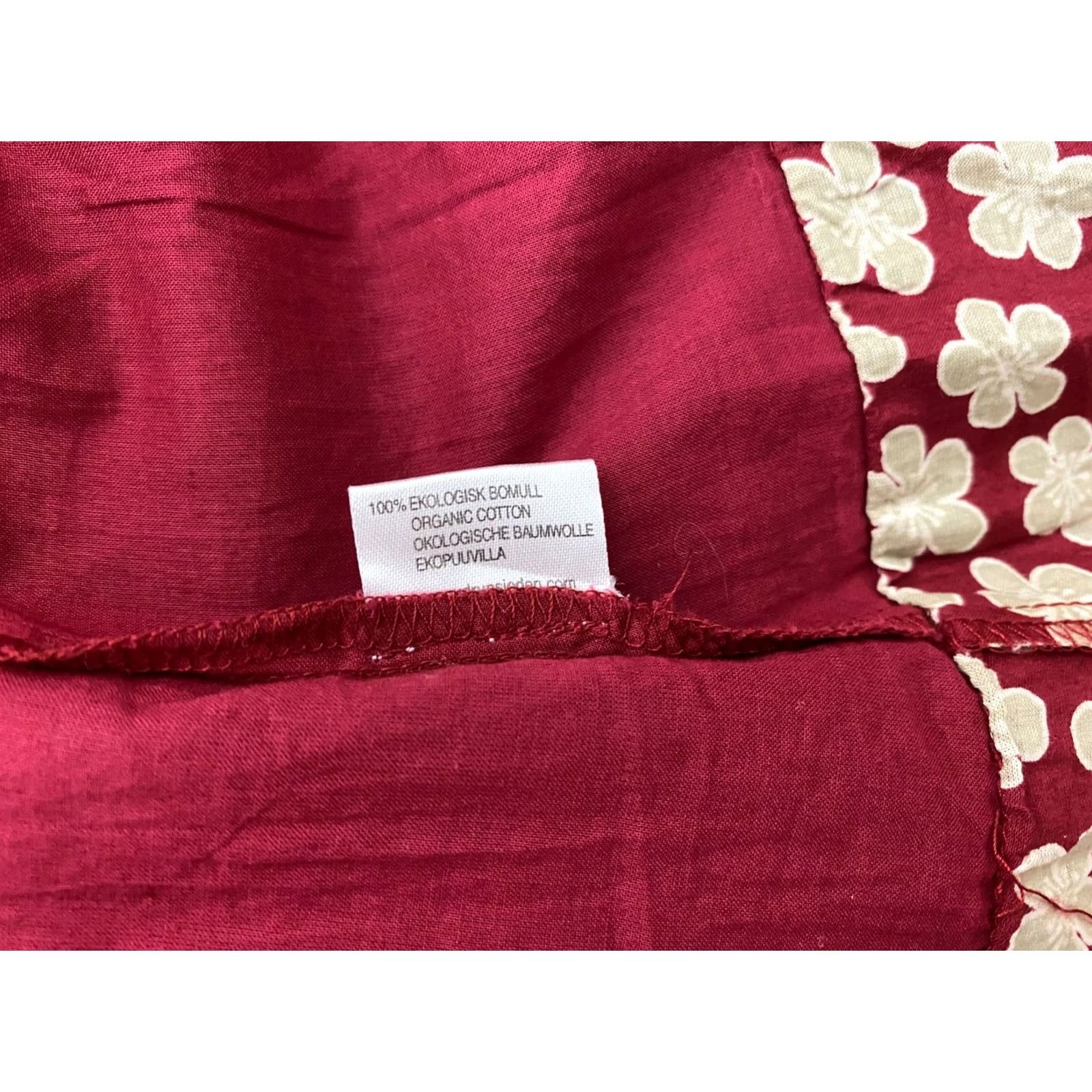 Vintage Gudrun Sjoden Women's Midi Dress XXL Red Cotton A-Line Boho Scandinavian Size XXL / US 16-18 / IT 52-54 - 6 Thumbnail