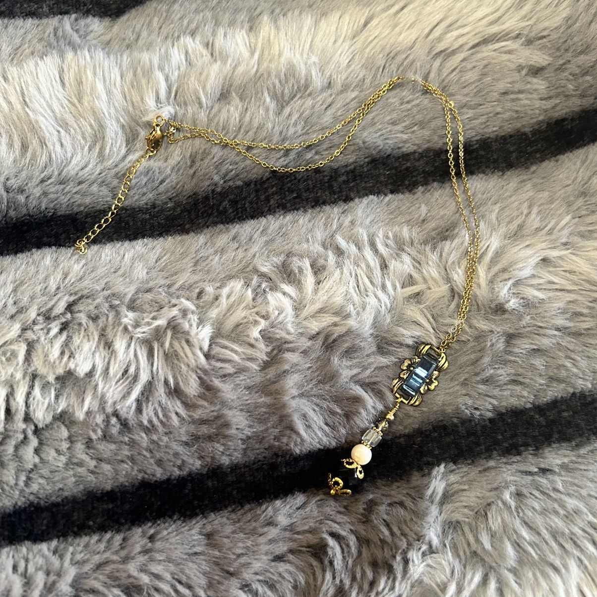 Handmade Handcrafted elegant repurpose vintage dangle necklace Size ONE SIZE - 9 Thumbnail