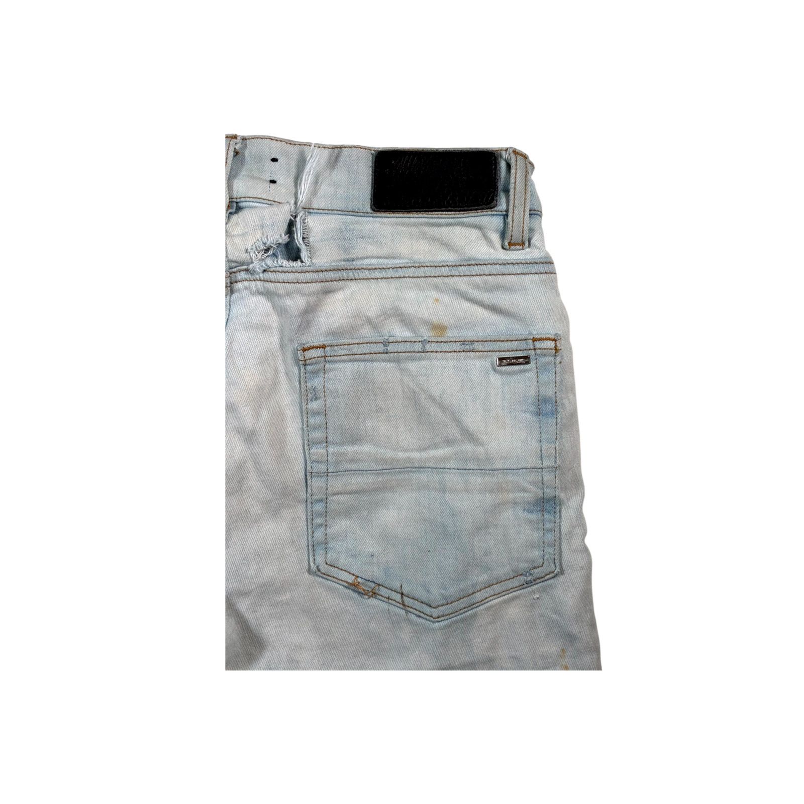 Amiri Amiri MX2 Light Wash, Black & White Paisley Jeans Size US 29 - 3 Thumbnail