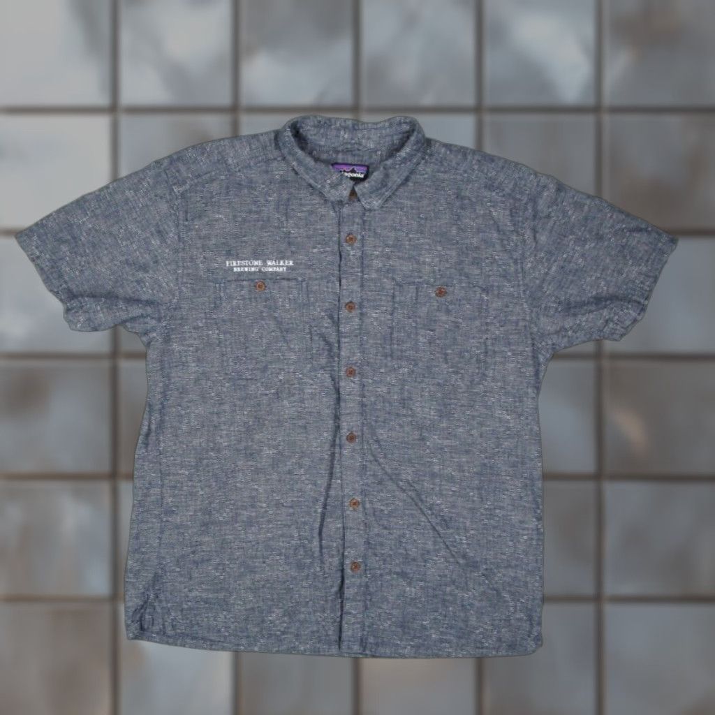 Patagonia Patagonia Shirt Mens XL Blue Button-Up Back Step Beer Back Step Firestone Walker Embroidered Organic Cotton Hemp Geometric Outdoors Casual Retro 90s Size US XL / EU 56 / 4 - 1 Thumbnail