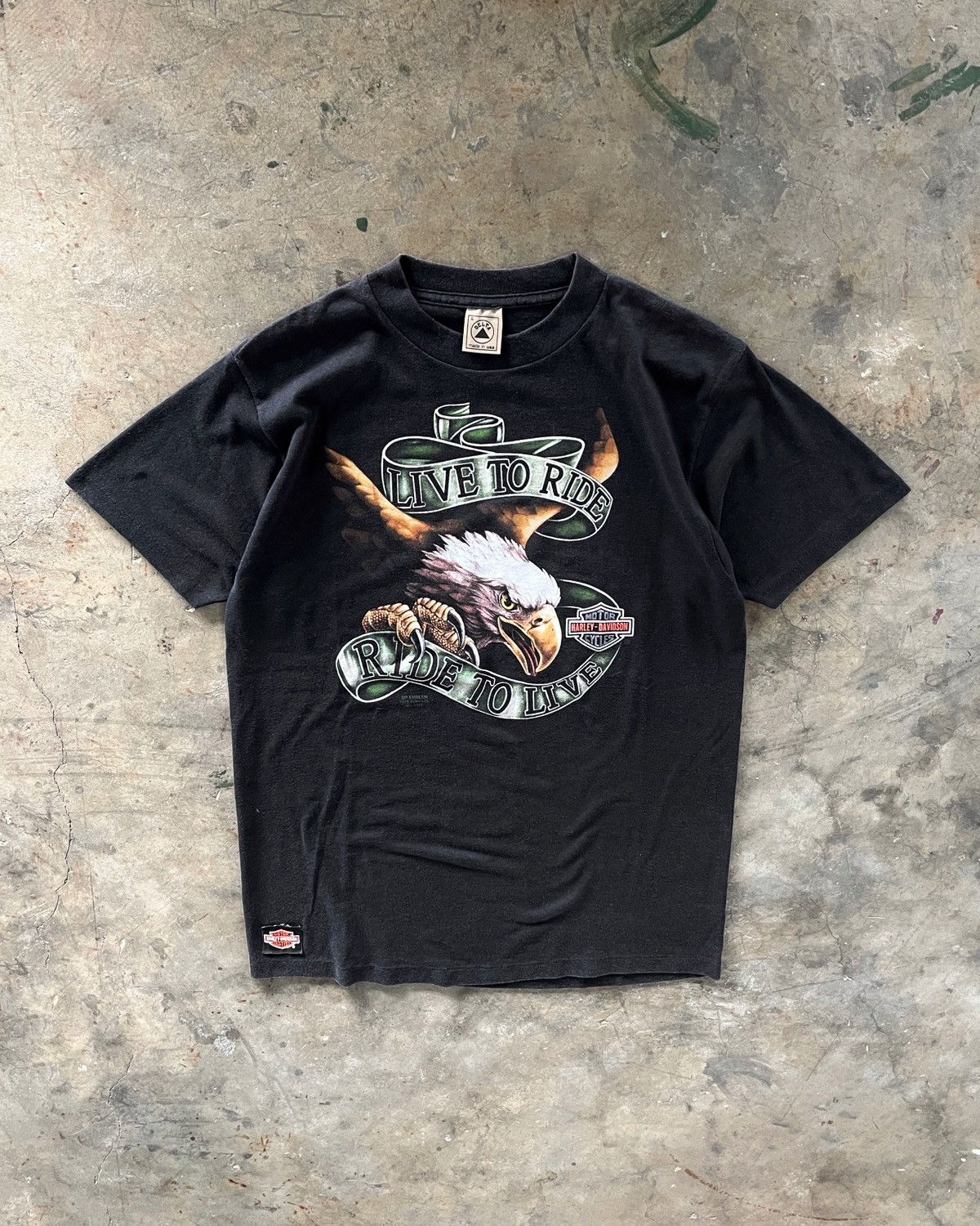 Harley Davidson 1990’s Vintage Harley Davidson 3D Emblem “Live To Ride” Size US L / EU 52-54 / 3 - 1 Thumbnail
