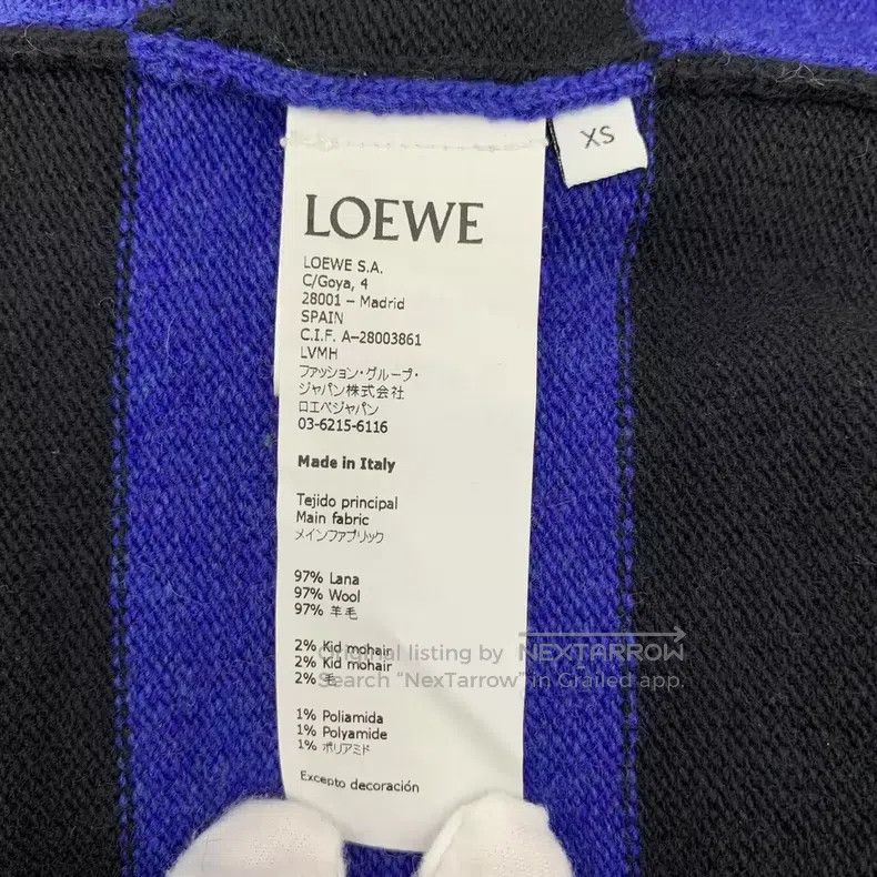 Loewe Loewe Black striped logo embroidered wool V-neck single-br Size XS / US 0-2 / IT 36-38 - 7 Thumbnail
