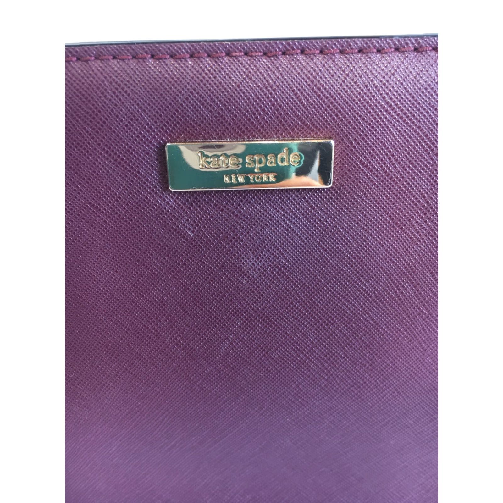 Vintage kate spade new york Laurel Handbag Satchel Burgundy WKRU5392 Shoulder Strap Medium Womens Size ONE SIZE - 2 Thumbnail