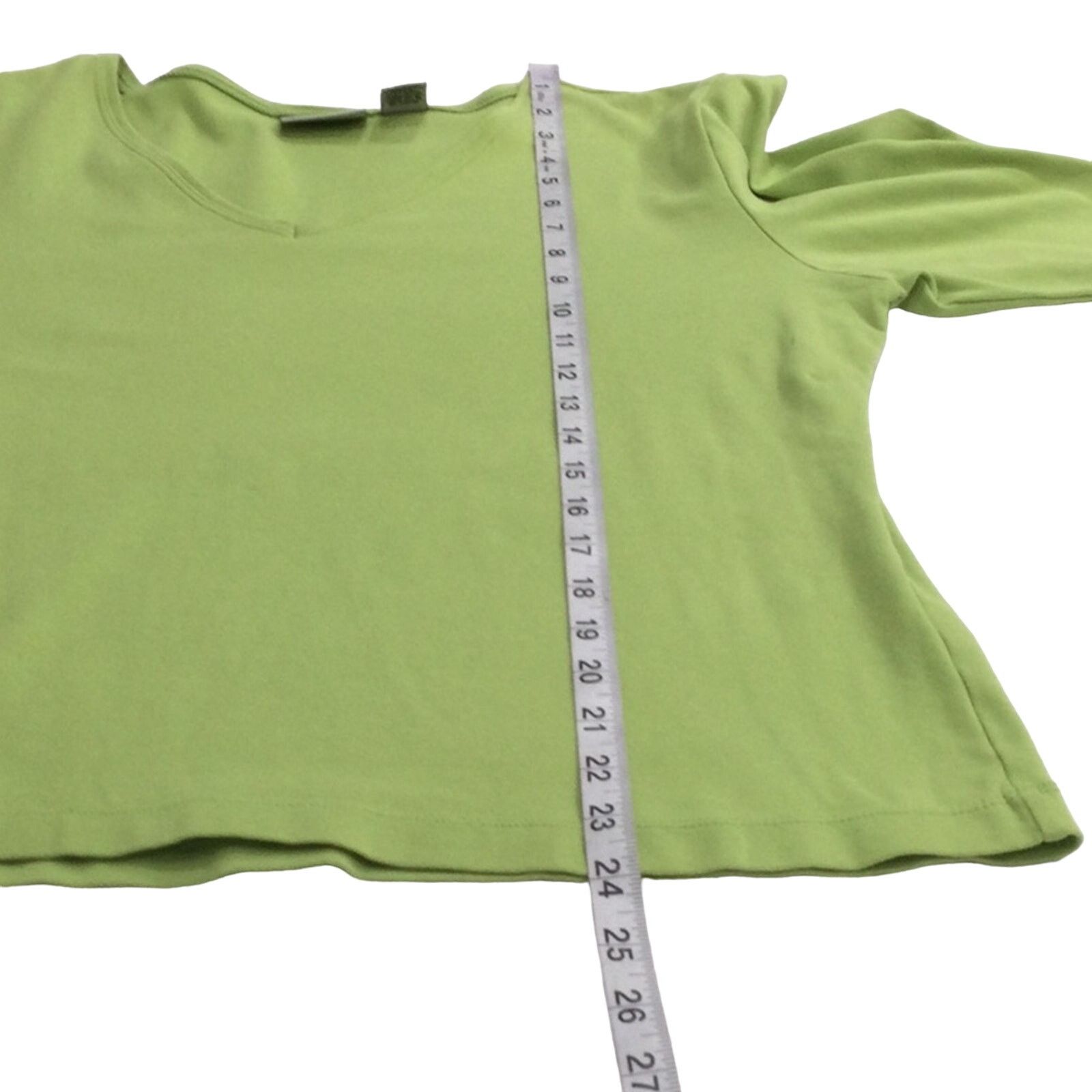 Chicos Chico's Lime Green 3/4 Sleeve V-neck T-shirt Size 2/L/12 Size L / US 10 / IT 46 - 14 Thumbnail