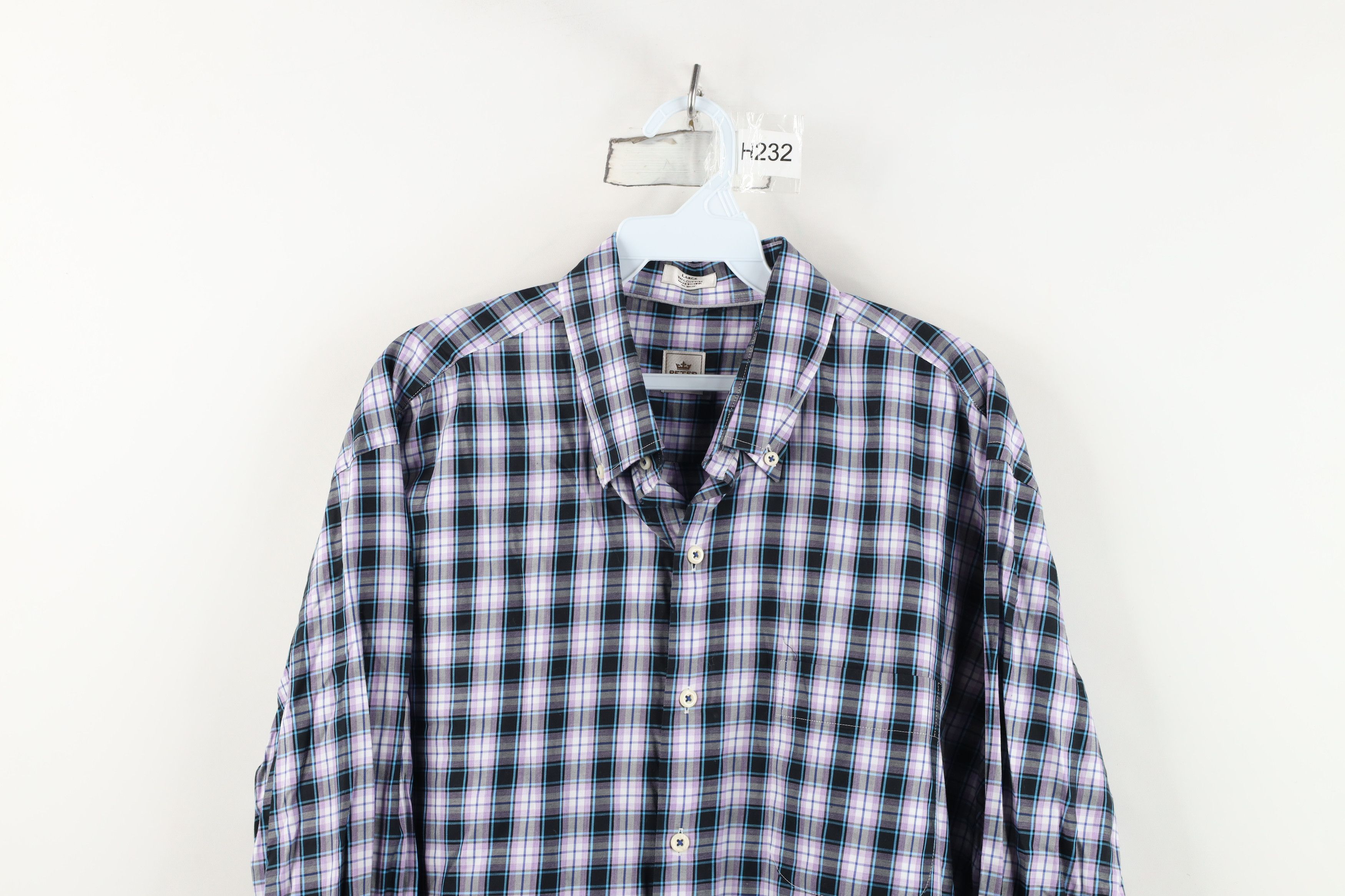 Peter Millar Peter Millar Cotton Collared Button Down Shirt Purple Plaid Size US L / EU 52-54 / 3 - 2 Thumbnail