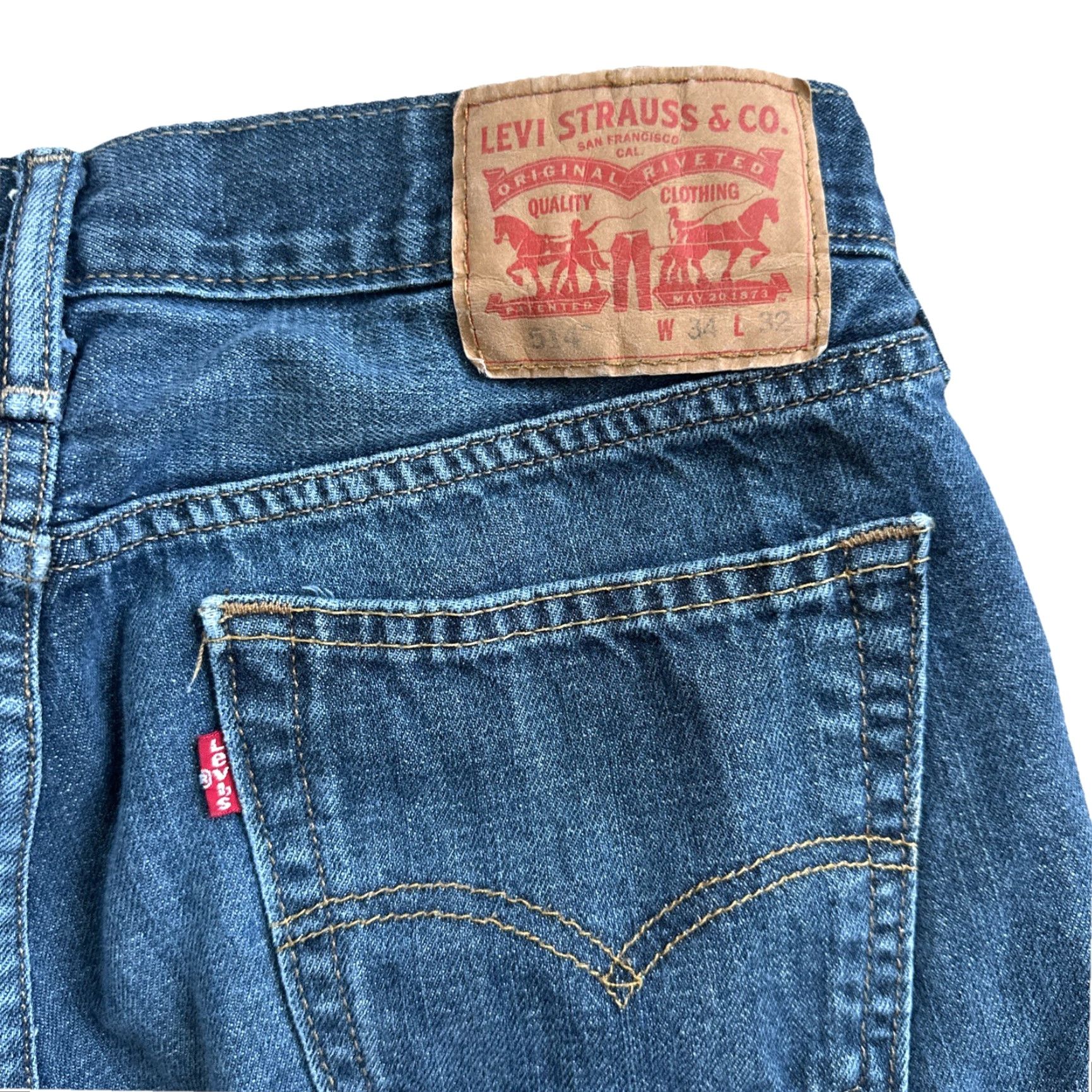 Levi's Levi's 514 Jeans Men 34x32 Straight Denim Pants Dark Wash Blue 5-Pocket Regular Fit Belt Loops USA 500 Series Vintage No Size US 34 / EU 50 - 2 Thumbnail