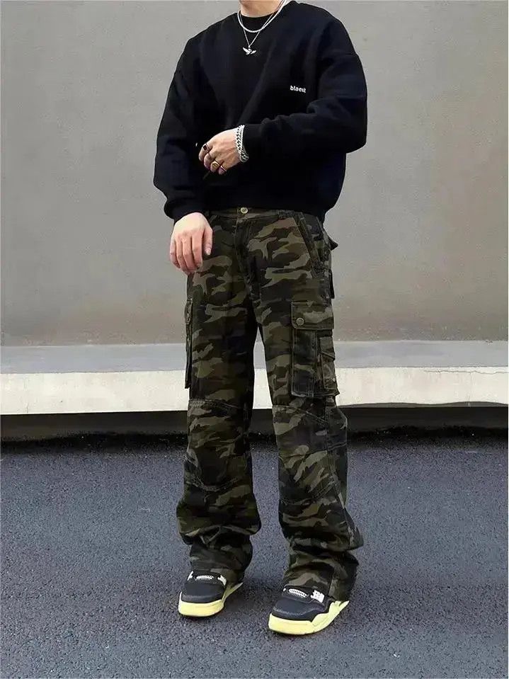 Japanese Brand Retro Straight Loose Multi Pocket Jeans Size US 32 / EU 48 - 3 Thumbnail