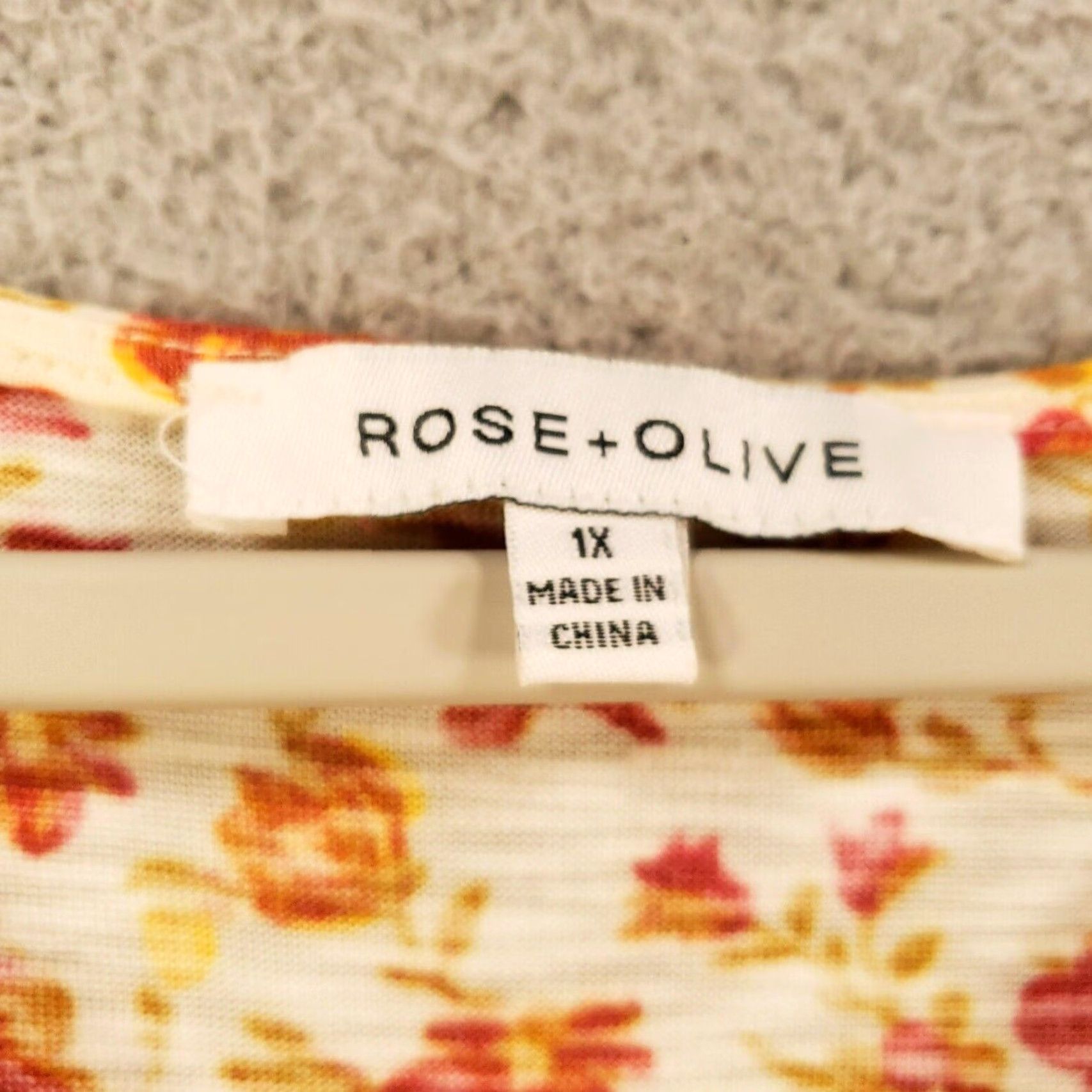 Vintage Rose And Olive Womens Top 2X Orange Floral V-Neck Short Sleeve Pullover Blouse Tunic Casual Shirt Womens Size XXL / US 16-18 / IT 52-54 - 4 Thumbnail