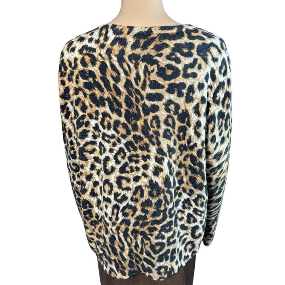 Talbots Talbots Cotton Cashmere Blend Animal Print Cardigan Size 2X Size XXL / US 16-18 / IT 52-54 - 4 Thumbnail